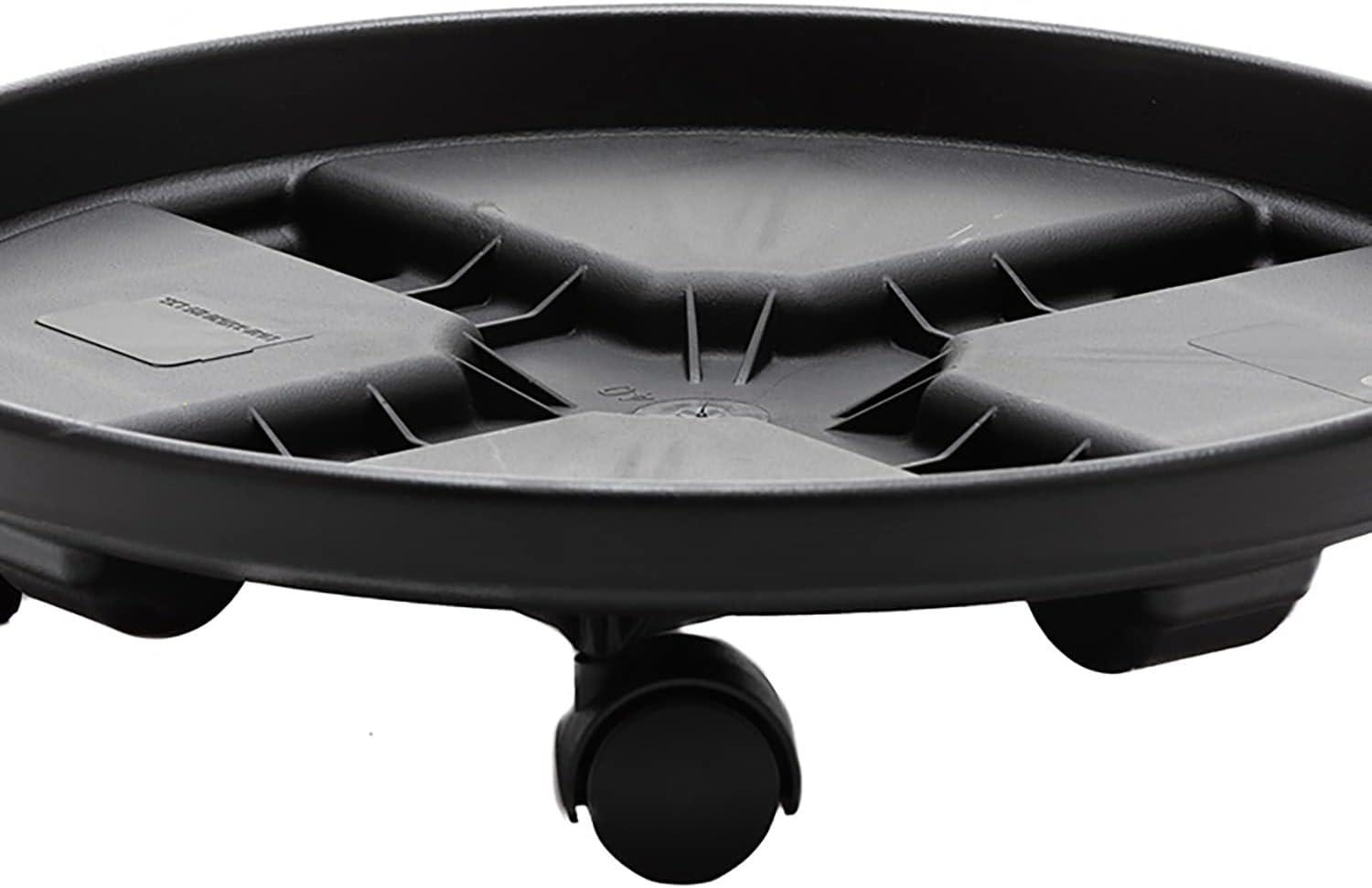 Bloem 16-in Round Planter Caddy With Wheels - Black - 125 lb Capacity