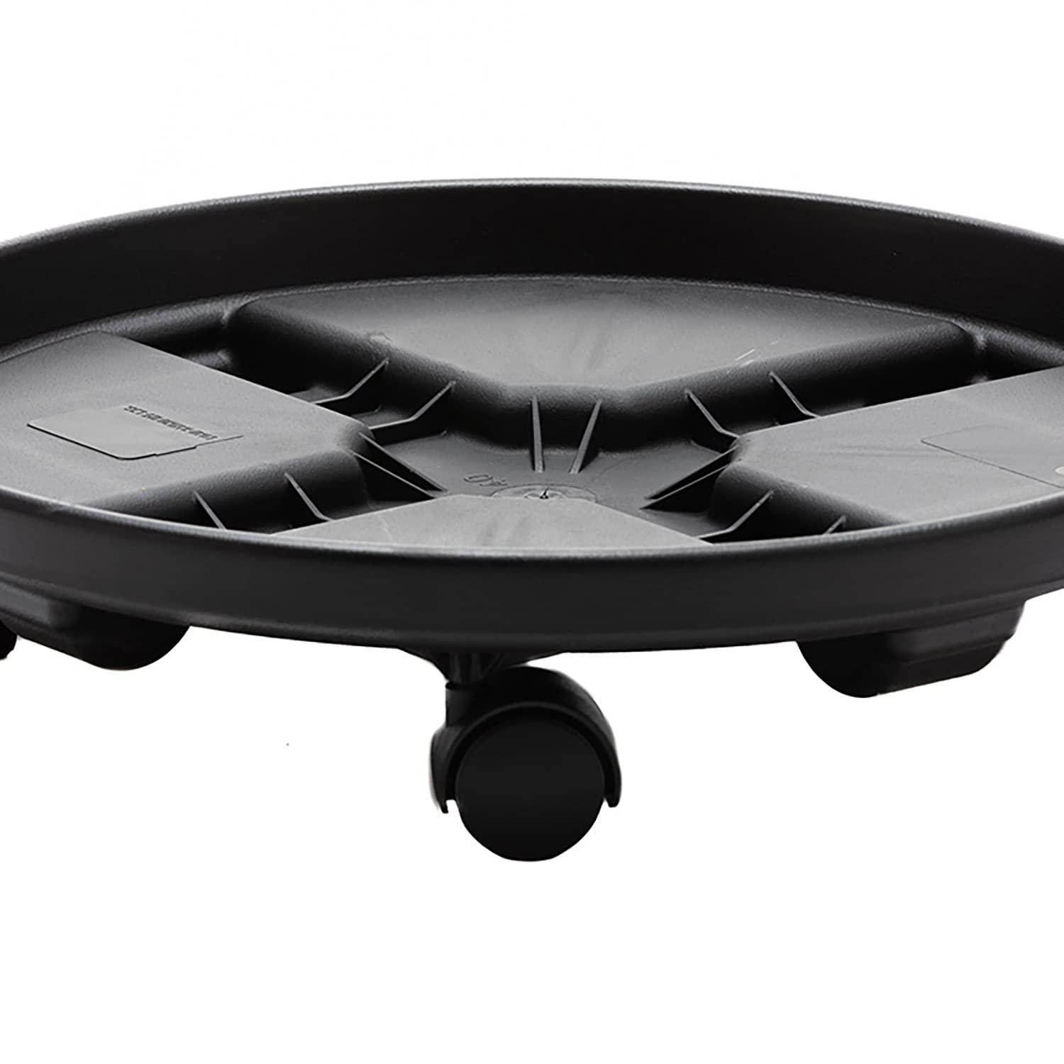Bloem 16-in Round Planter Caddy With Wheels - Black - 125 lb Capacity