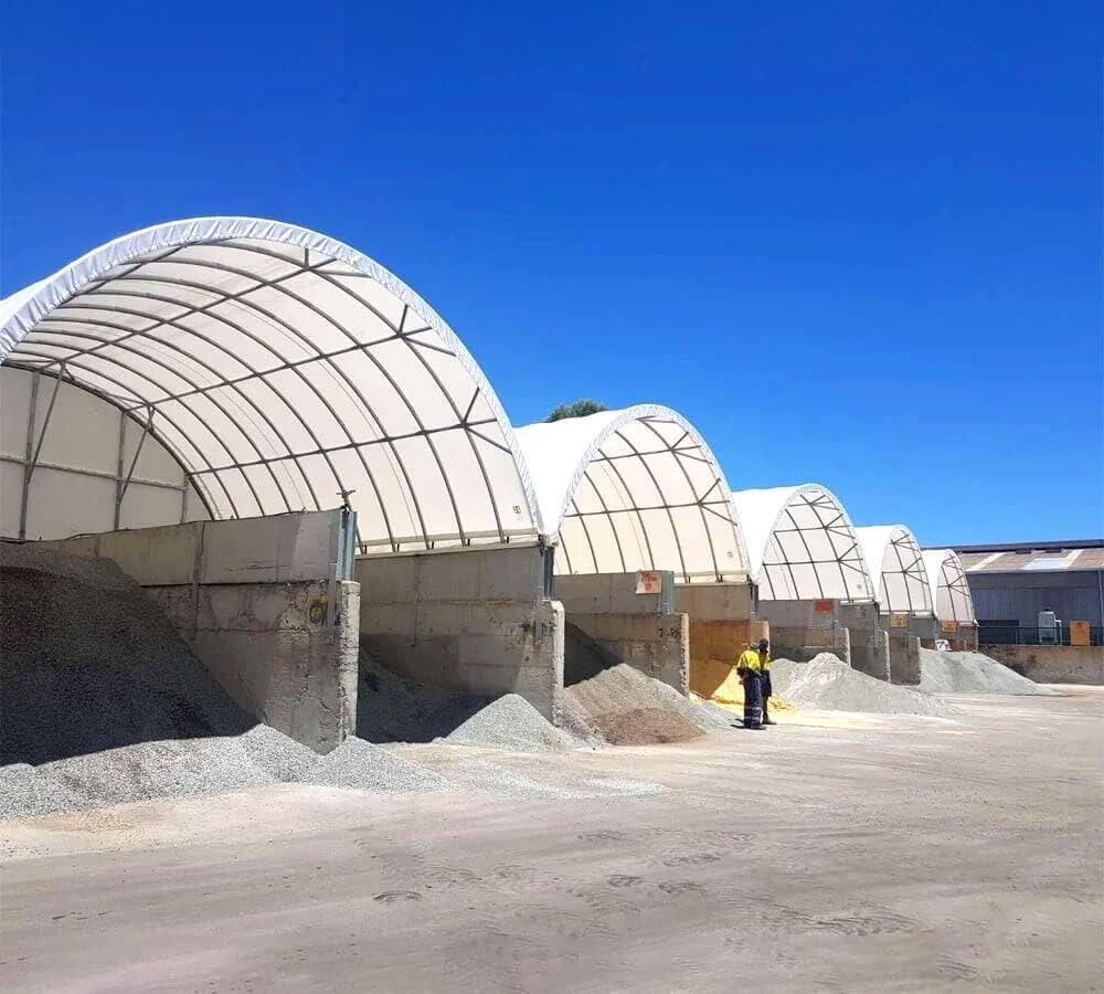 Shipping Container Canopy Shelter Kit - 20'(L) x 20'(W) 21 Oz 610 GSM PVC White Cover Storage Container Roof with Back End Wall - Snow, UV and Weather-Resistant