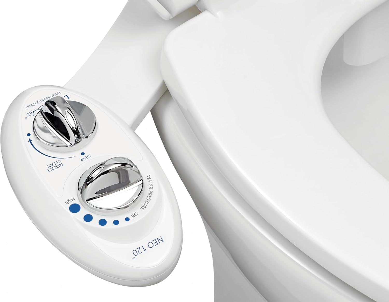 NEO 120 Mechanical Bidet Attachment White - LUXE Bidet: Hygienic Wash, Easy Install, Non-Electric, Ceramic Core