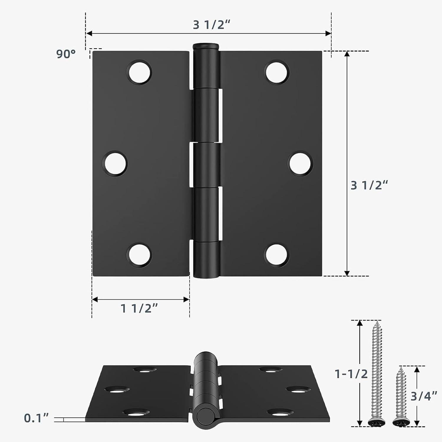 Design House 3.5" H x 3.5" W Butt Bearing Door Hinges (Set of 3)