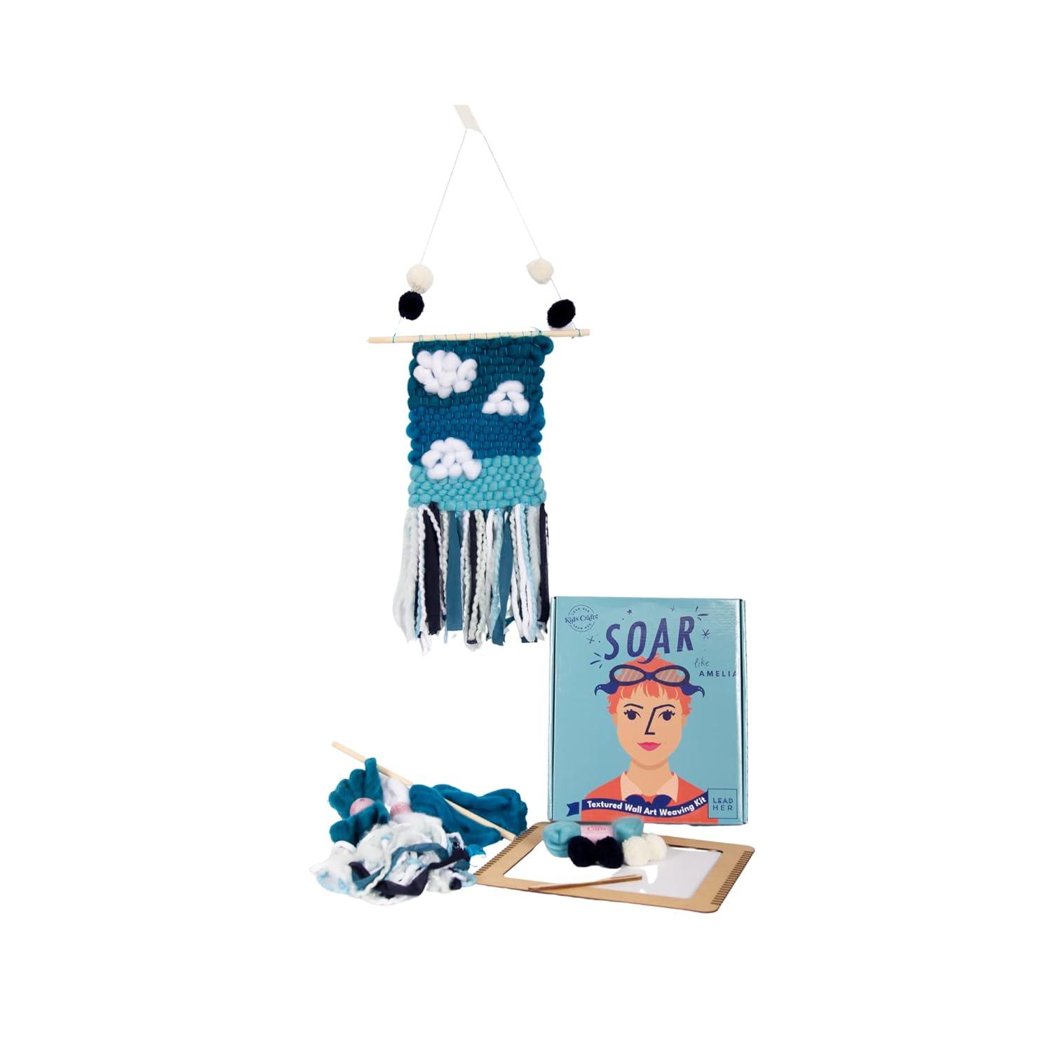 LeadHER: SOAR like Amelia Weaving Loom Craft Kit - Kids Crafts: DIY Art Kit for Kids, Includes Paint, Beads & Needle