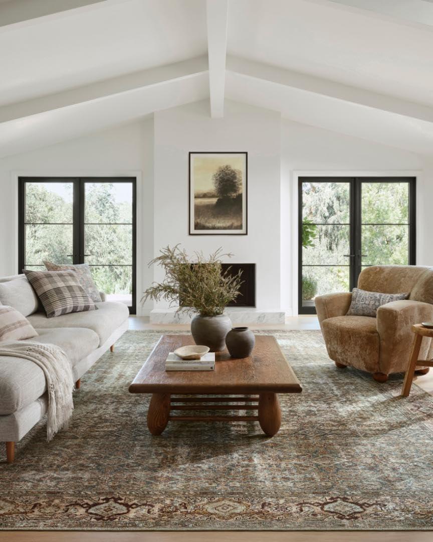 Georgie Oriental Moss/Salmon Area Rug