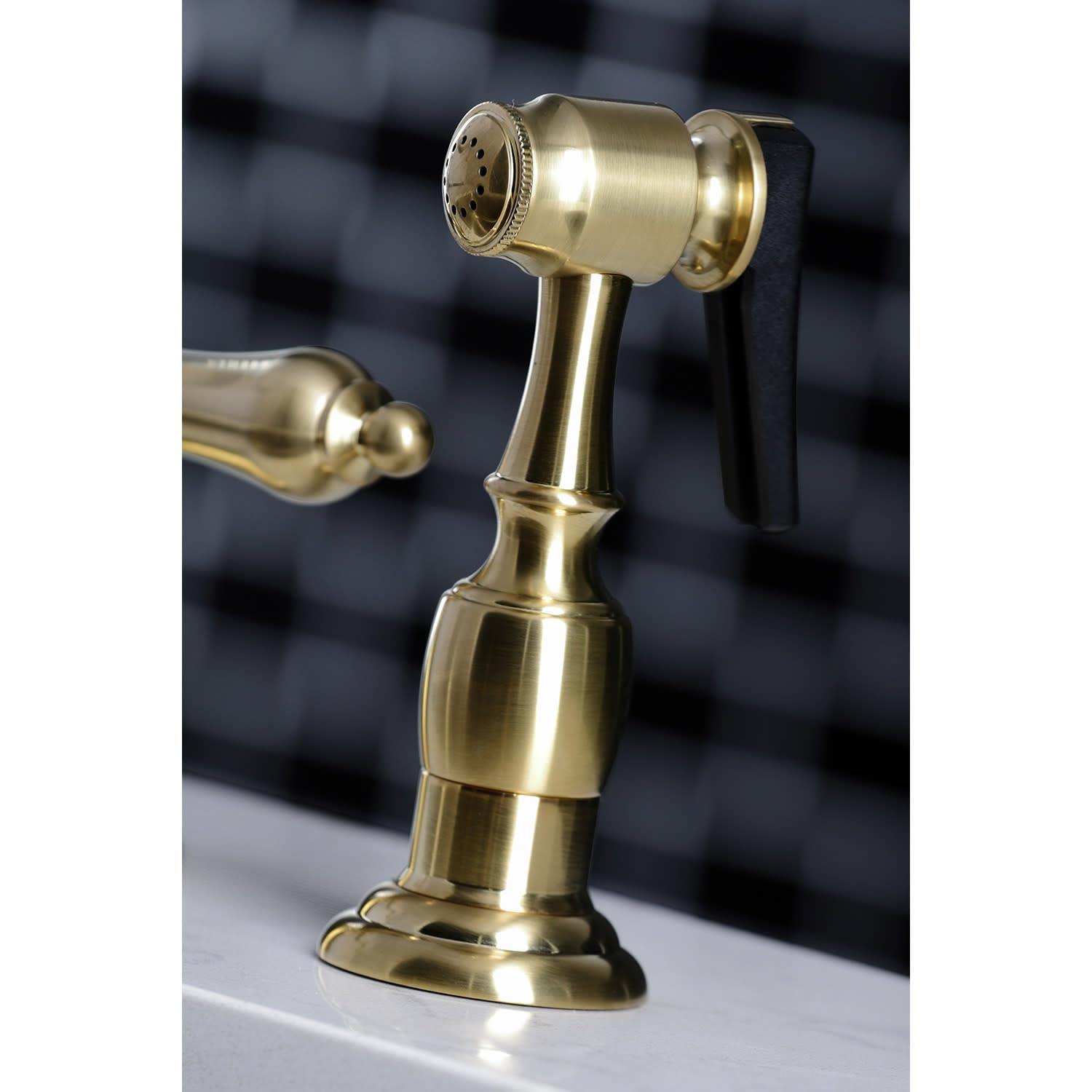 Kingston Brass Heritage Double-Handle Widespread Kitchen Faucet