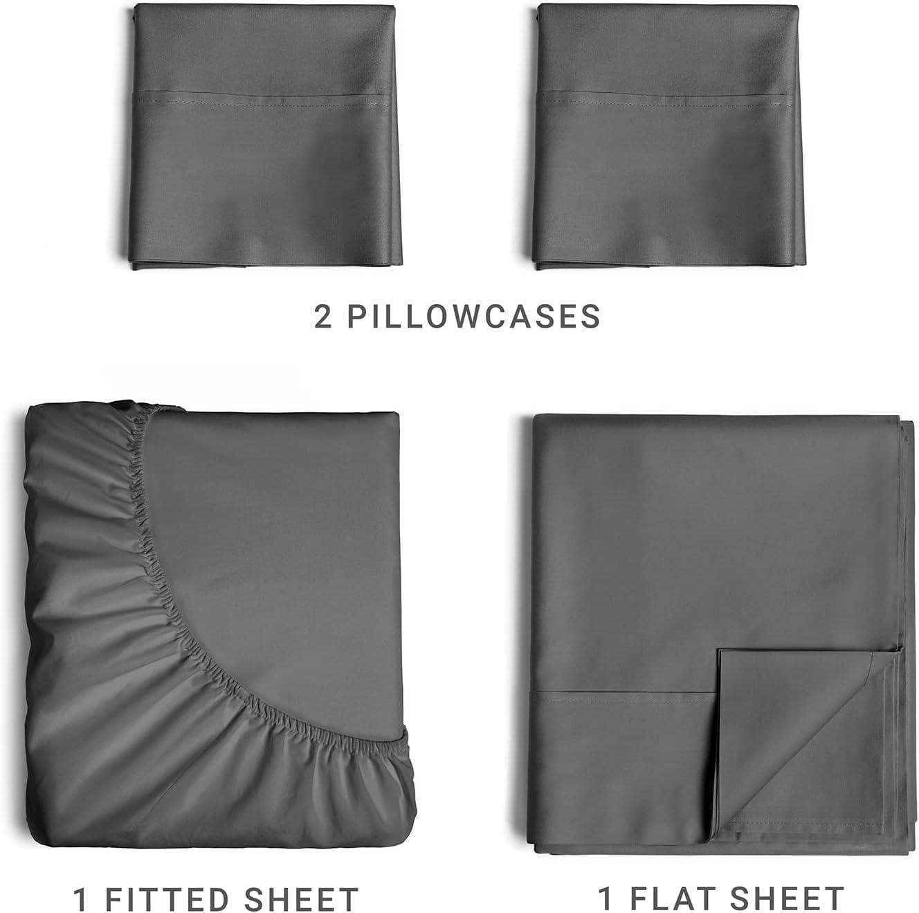 CGK Linens 4 Piece 100% Cotton 400 Thread Count Hotel Quality Bed Sheet Set