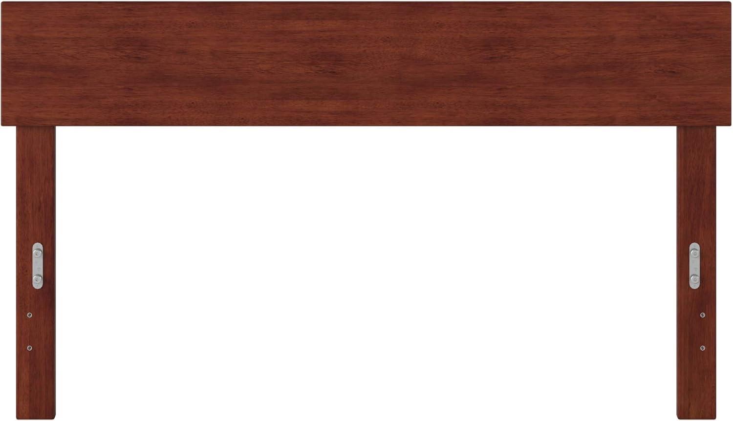 Full Boston Headboard Walnut - AFI: Satin Stained, Wood Frame Mounted, USB Charging Port, 32" Height
