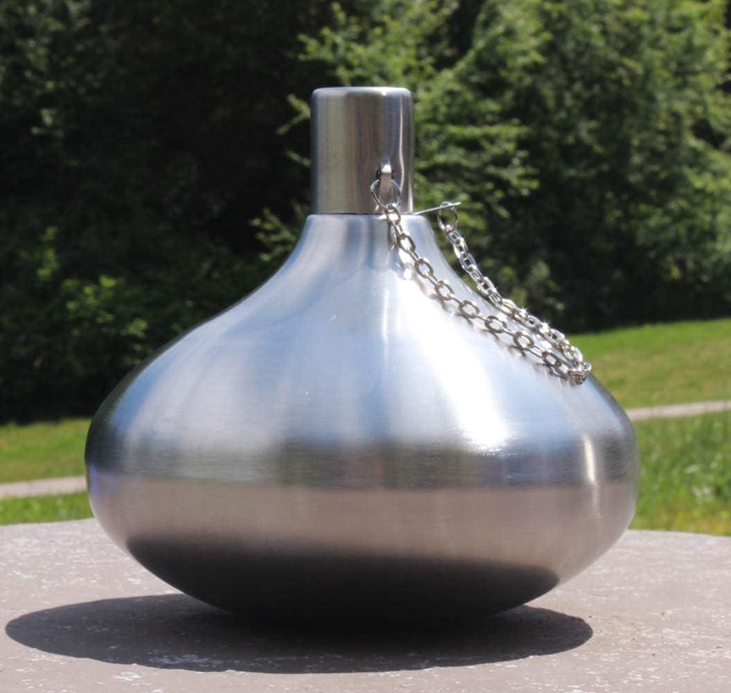 Seraphic Metal Citronella Torches for Outside - Large 30oz Table Top Torch, Stainless Steel