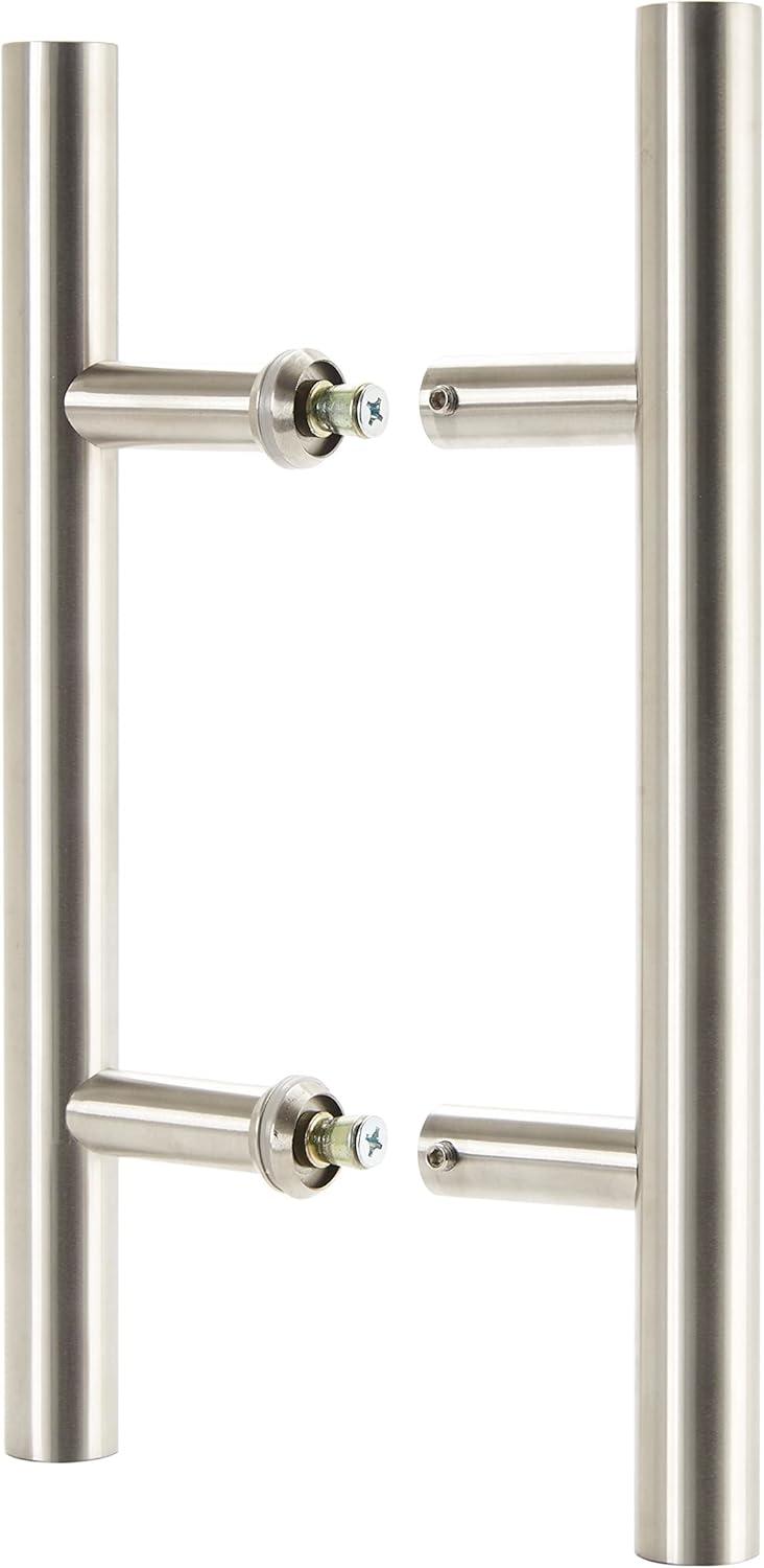 BRINKS Commercial - 12" 'H' Style Pull Door Handle, Satin Chrome Finish - Rust and Corrosion Resistant Door Handle