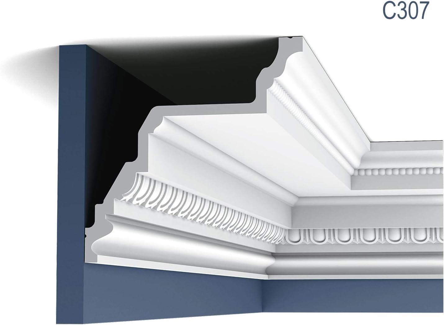 7-5/8 in x 7-5/8 in x 78-3/4 in Egg and Dart, and Beads Primed White Polyurethane Crown Moulding