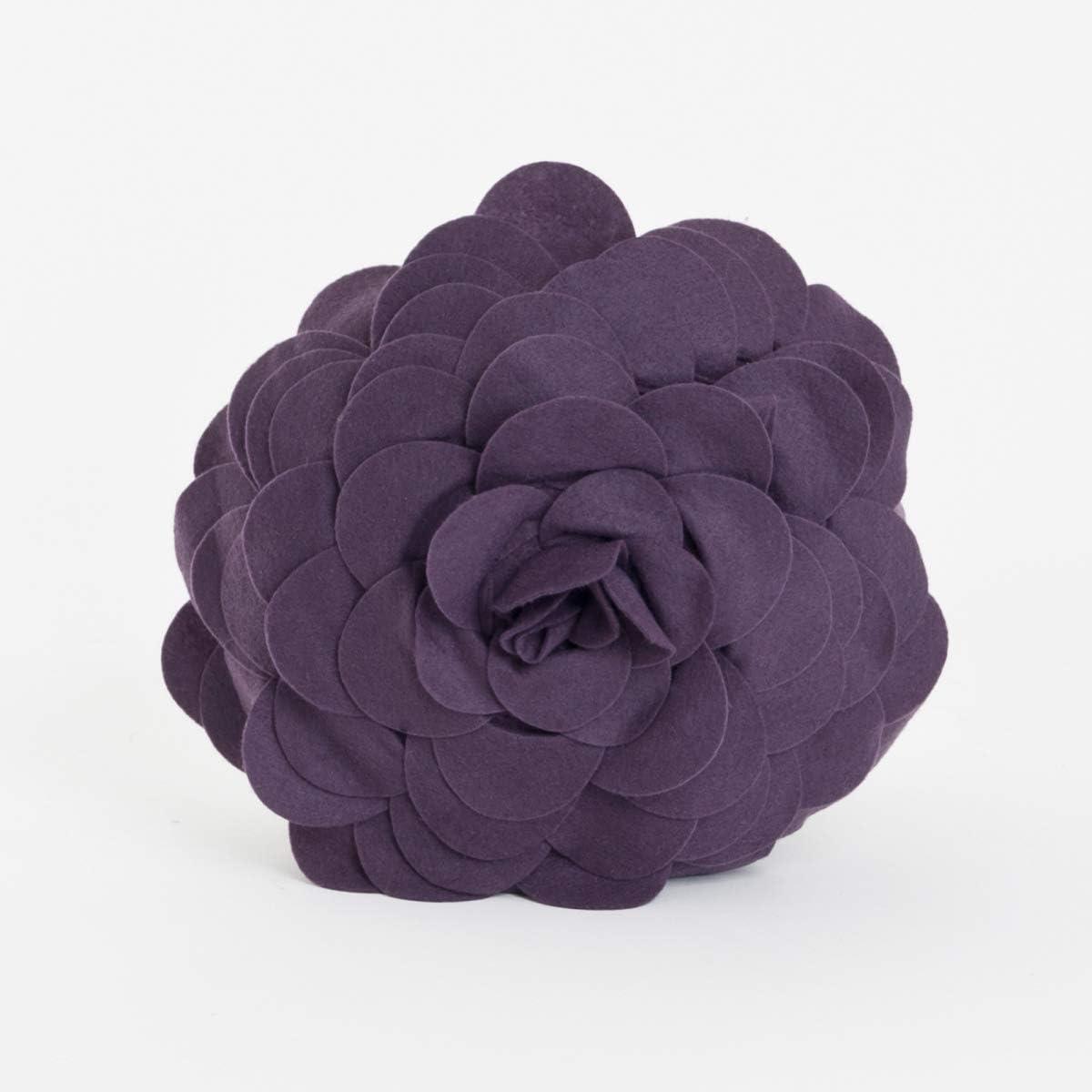 Saro Felt Collection Appliqued Felt Throw Pillow