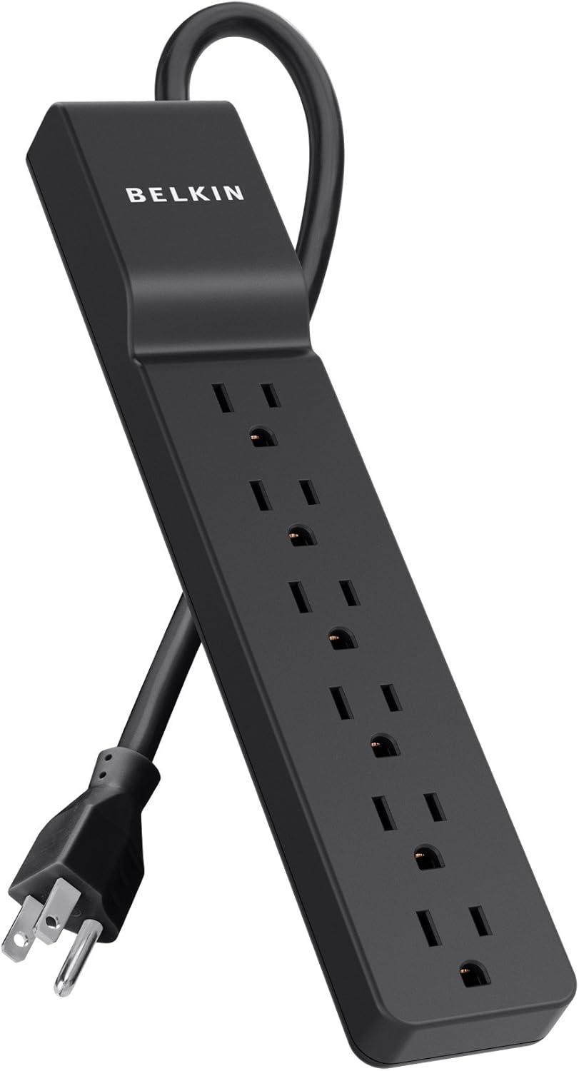 Belkin BE106000-04-BLK 6-Outlet Home/Office Surge Protector 4 ft Cord - Black