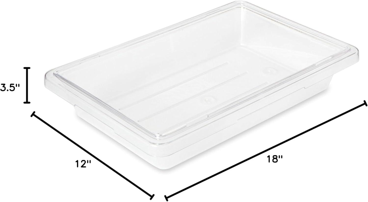 Food/Tote Boxes, 2gal, 18w x 12d x 3 1/2h, Clear