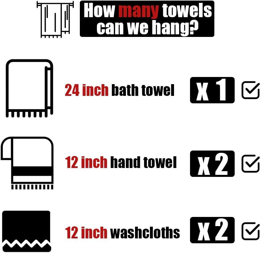 JQK Double Towel Bar 27 Inch, Brass Gold Useable Length 24 Inch 304 Stainless Steel Thicken 0.8mm Bath Towel Rack for Bathroom, Towel Holder Wall Mount, TB100L24-BG