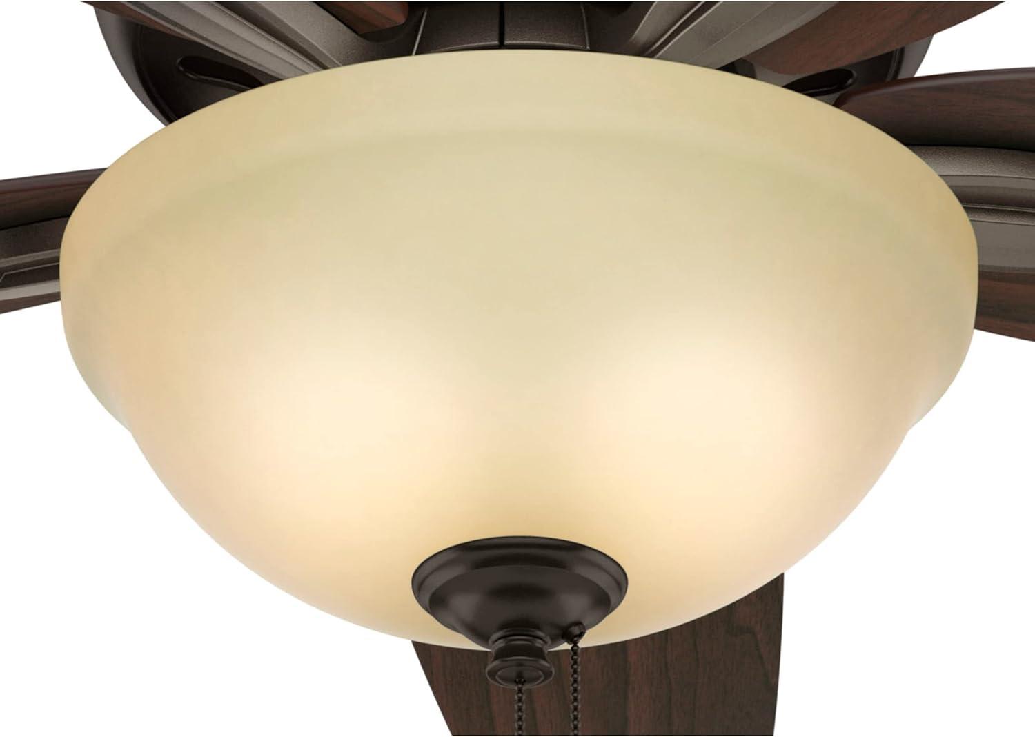 Hunter Fan Newsome 42" 5 - Blade Traditional Flush Mount Indoor Ceiling Fan with Lights and Pull Chains