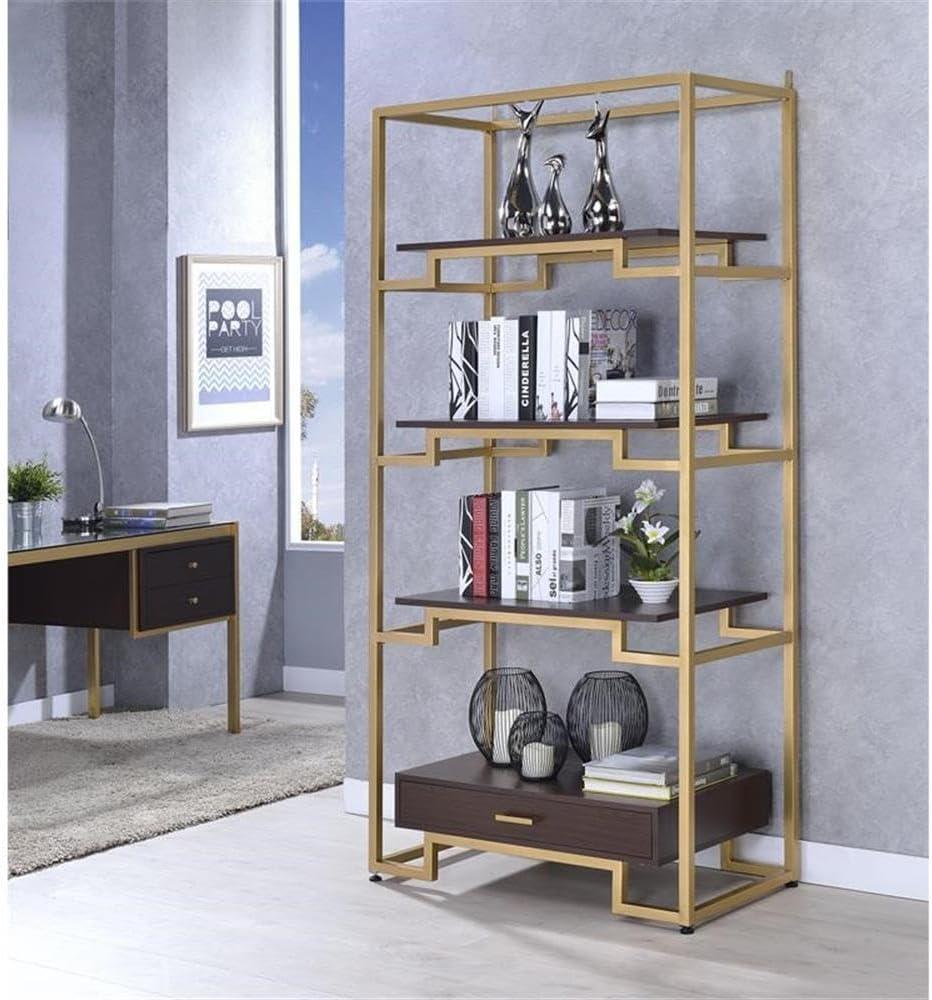 ACME Yumia Bookshelf in Gold