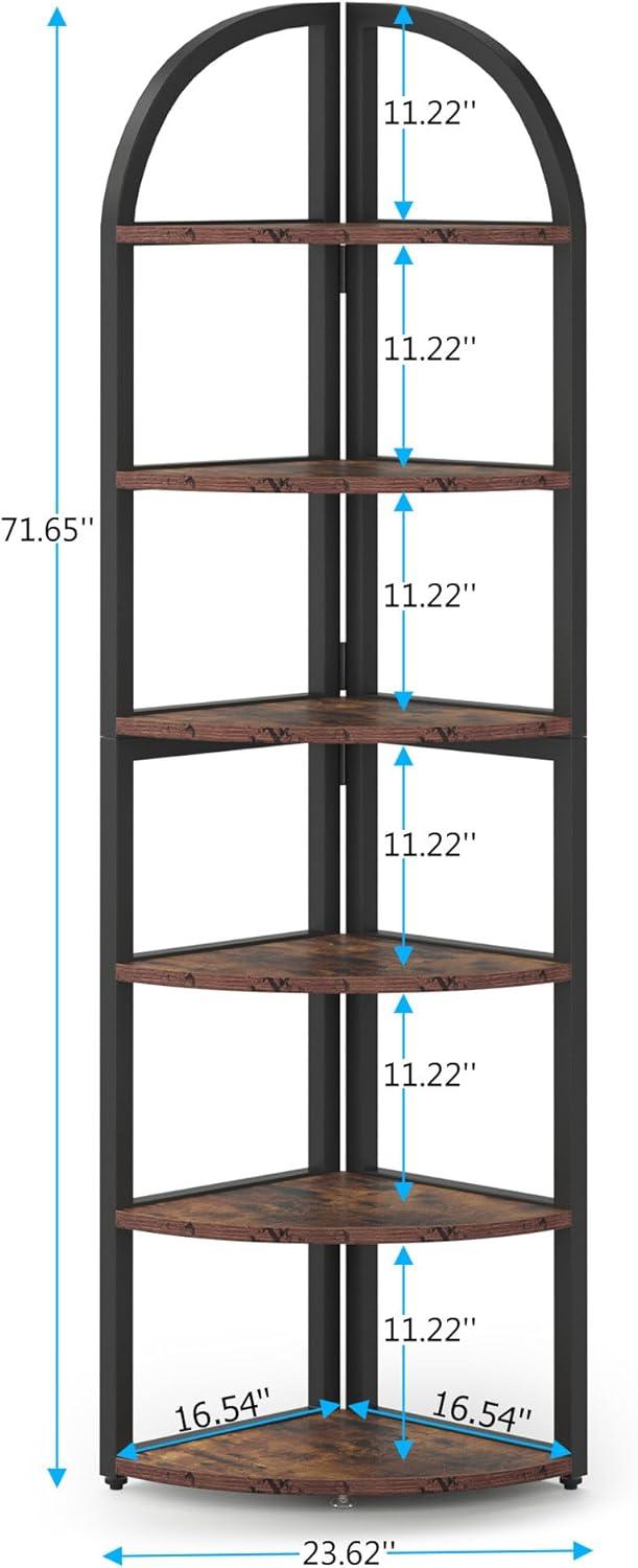 Hommoo 6-Tier Corner Shelf, 71 inch Tall Corner Bookshelf for Small Space