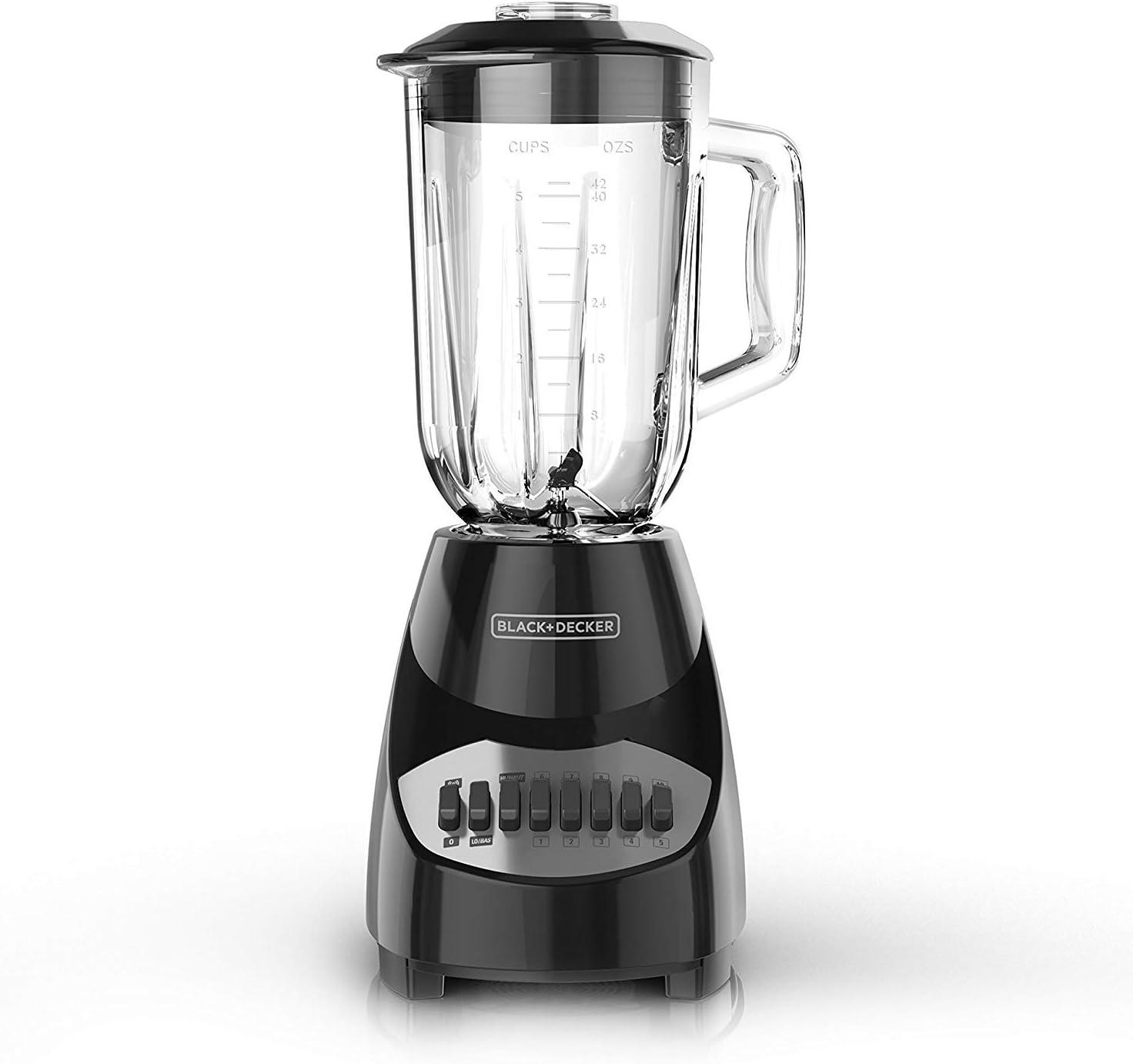 BLACK+DECKER BLACK+DECKER 10-Speed Countertop Blender, BL2010BG, 6-Cup Glass Jar, Dishwasher-Safe, Stainless Steel Blade, Suction Feet