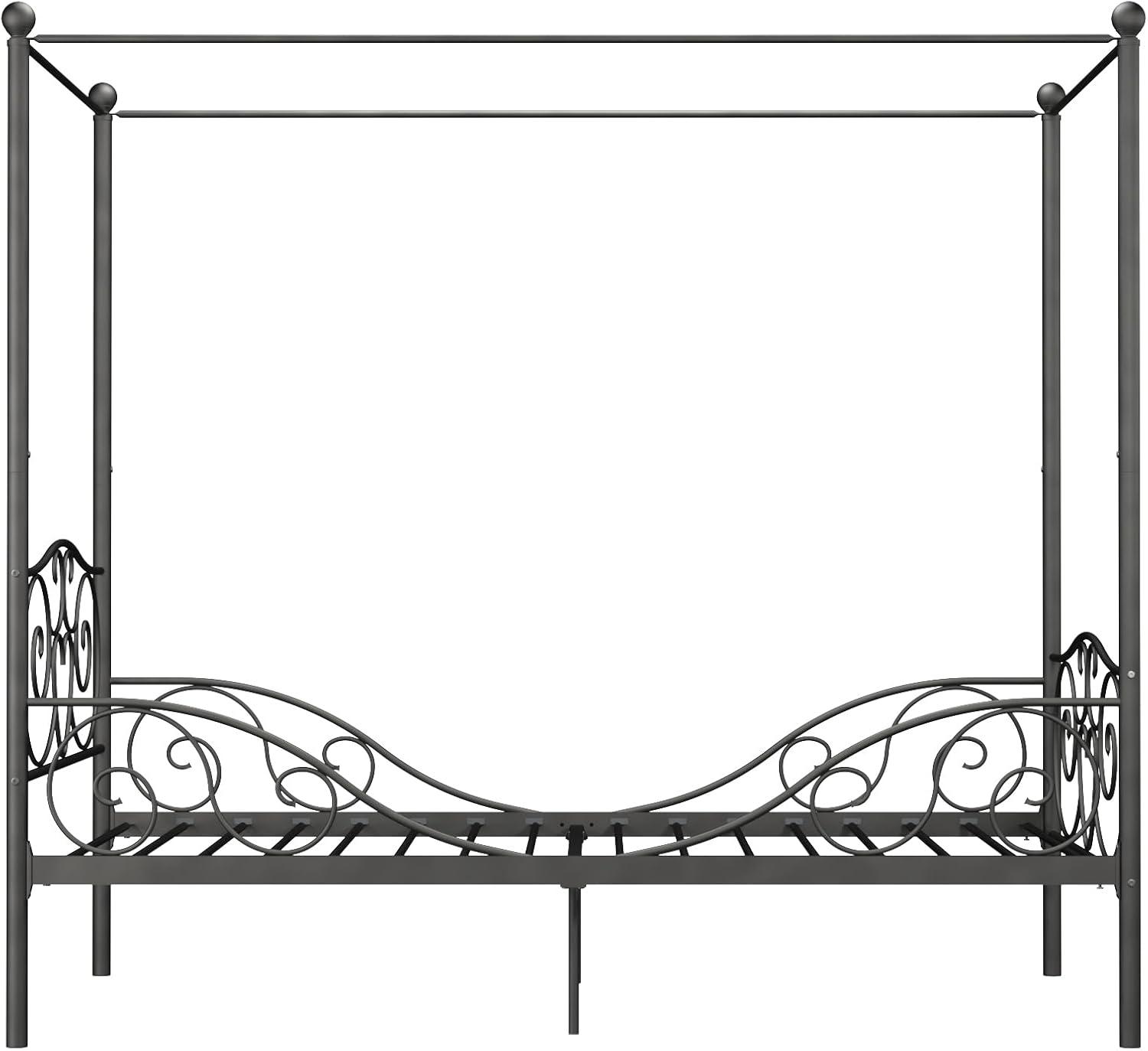 DHP 4020959 Sturdy Bed Frame, Twin, Pewter
