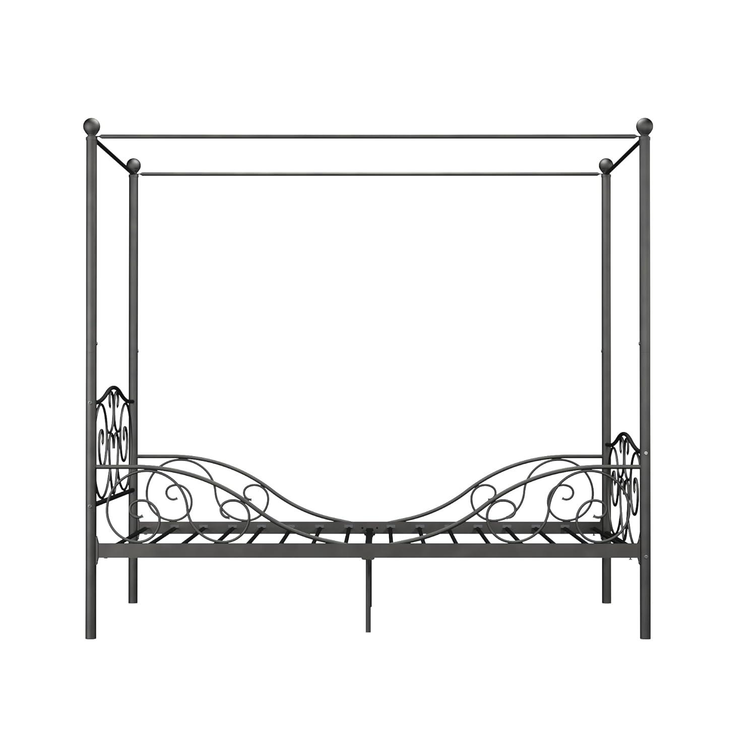DHP 4020959 Sturdy Bed Frame, Twin, Pewter