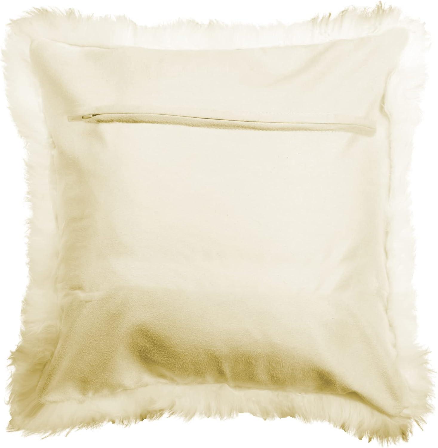 Natural New Zealand Sheepskin Pillow | Natural | 18"x18"