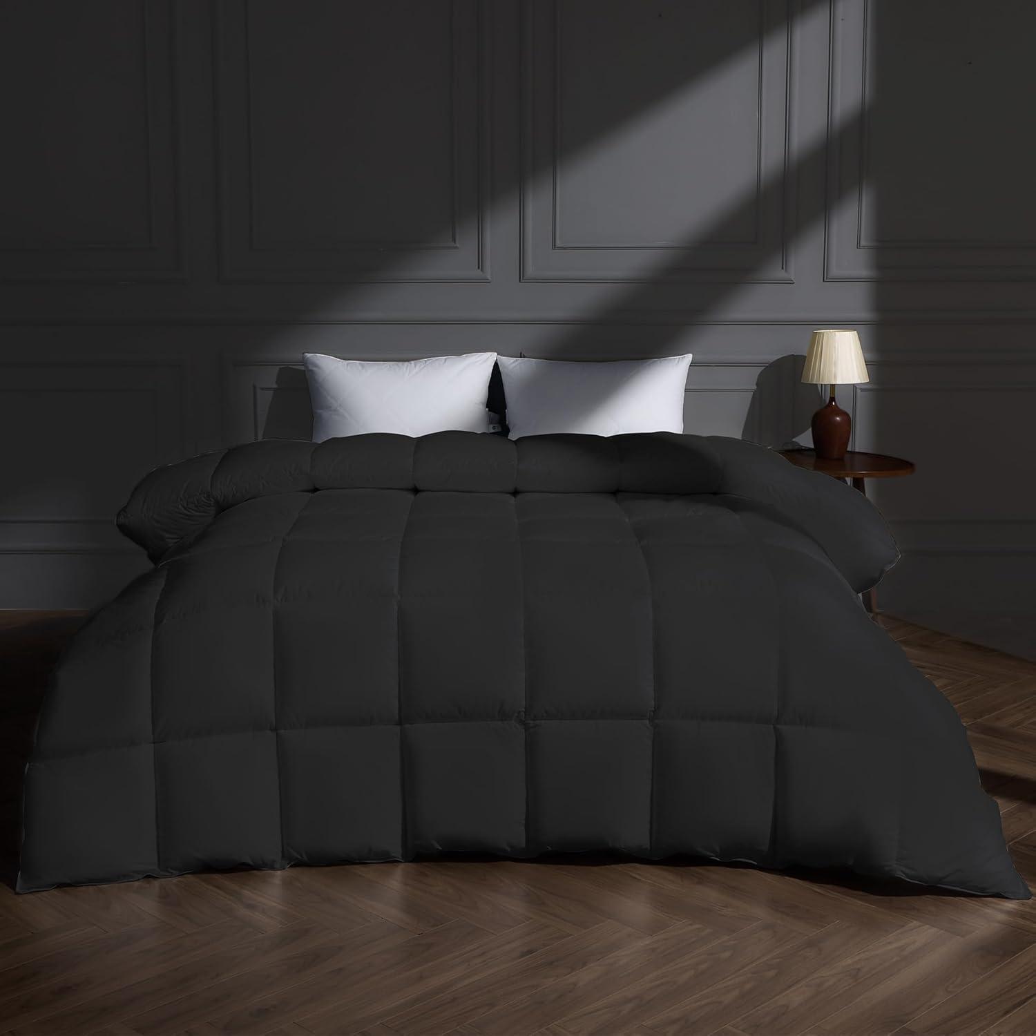 Luxurious White Cotton Full Size Pinch Pleat Comforter