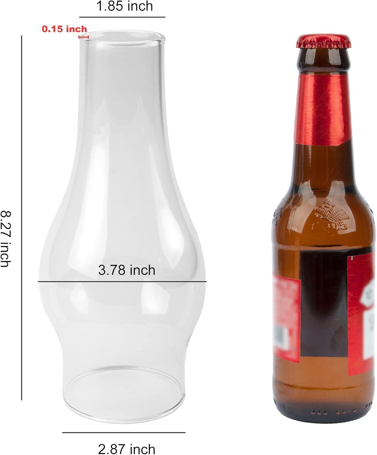 Oil Lamp Chimney Hurricane Lamp Glass Replacement Clear 3 Inch Base for Kerosene Lamp Shade(Flat Style 1P)