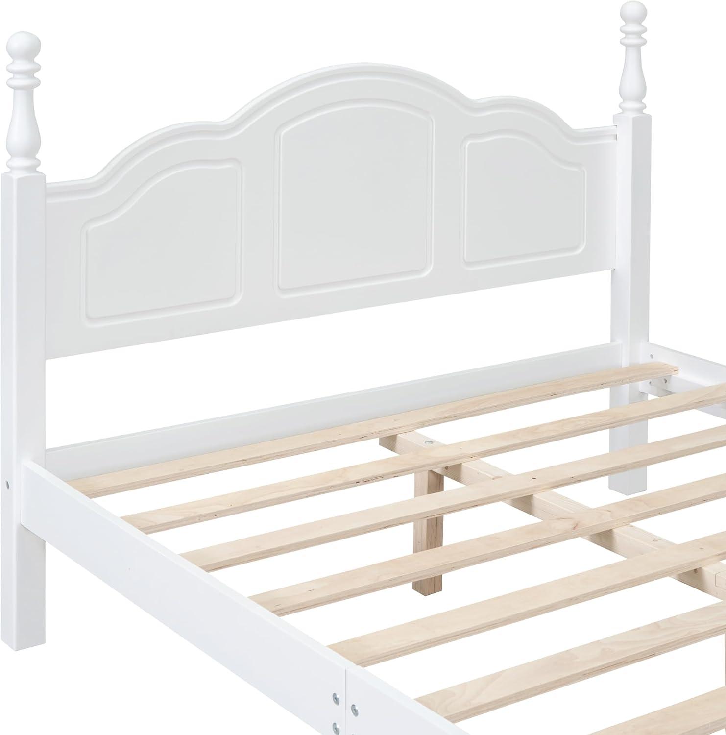 Harper & Bright Designs Bedroom Set Furniture, 3-Pieces Bedroom Sets, Full Size Wood Platform Bed and 2 Nightstands, White