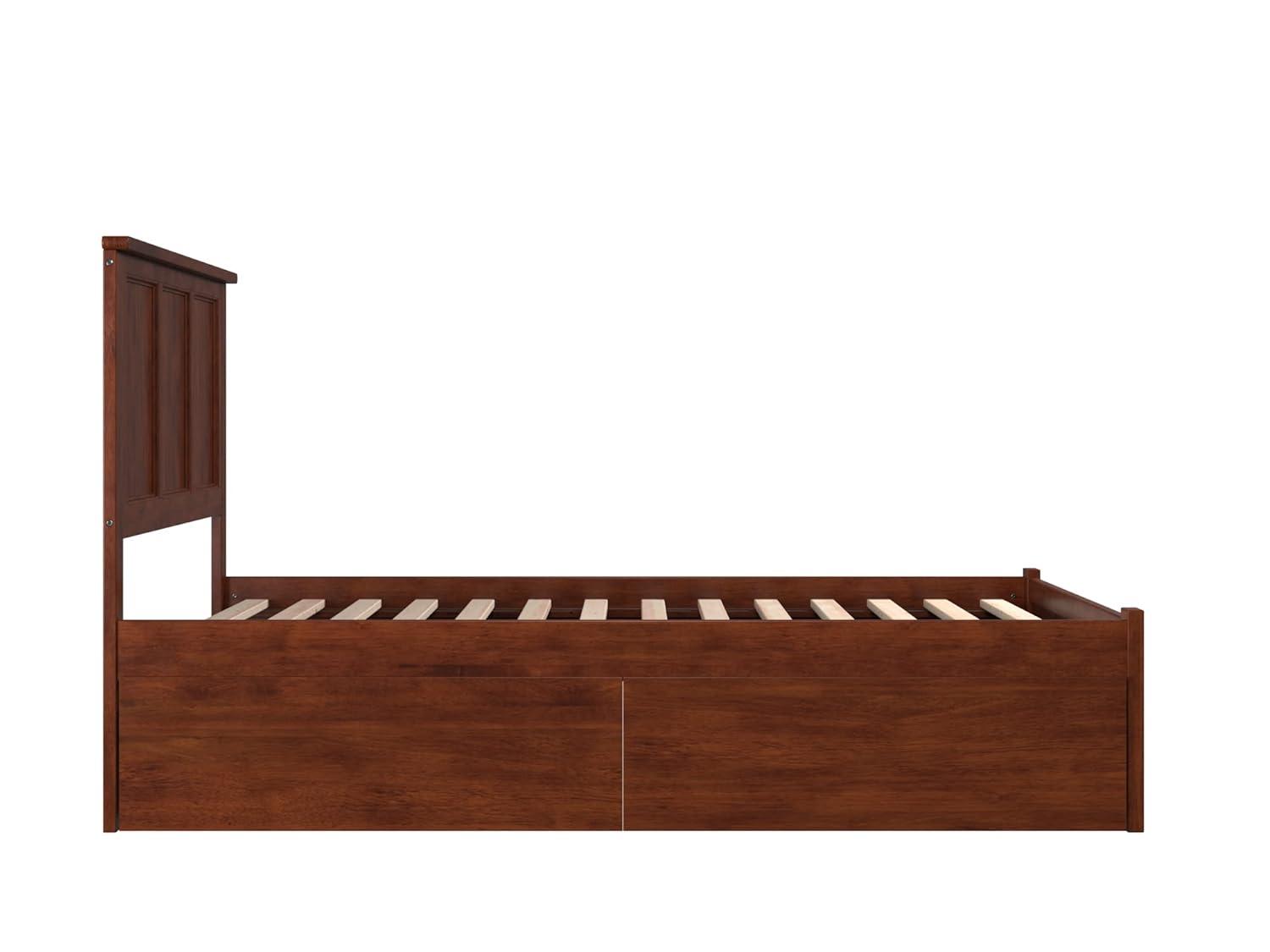 Madison Platform Bed with Flat Panel Foot Board and 2 Urban Bed Drawers in Multiple Colors and Sizes