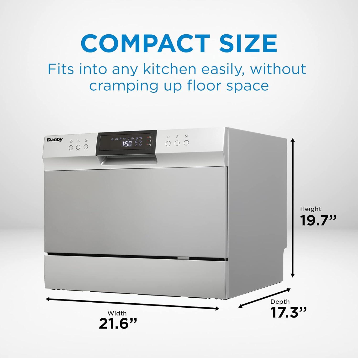 Danby DDW631SDB 6 Place Setting Countertop Dishwasher in Silver
