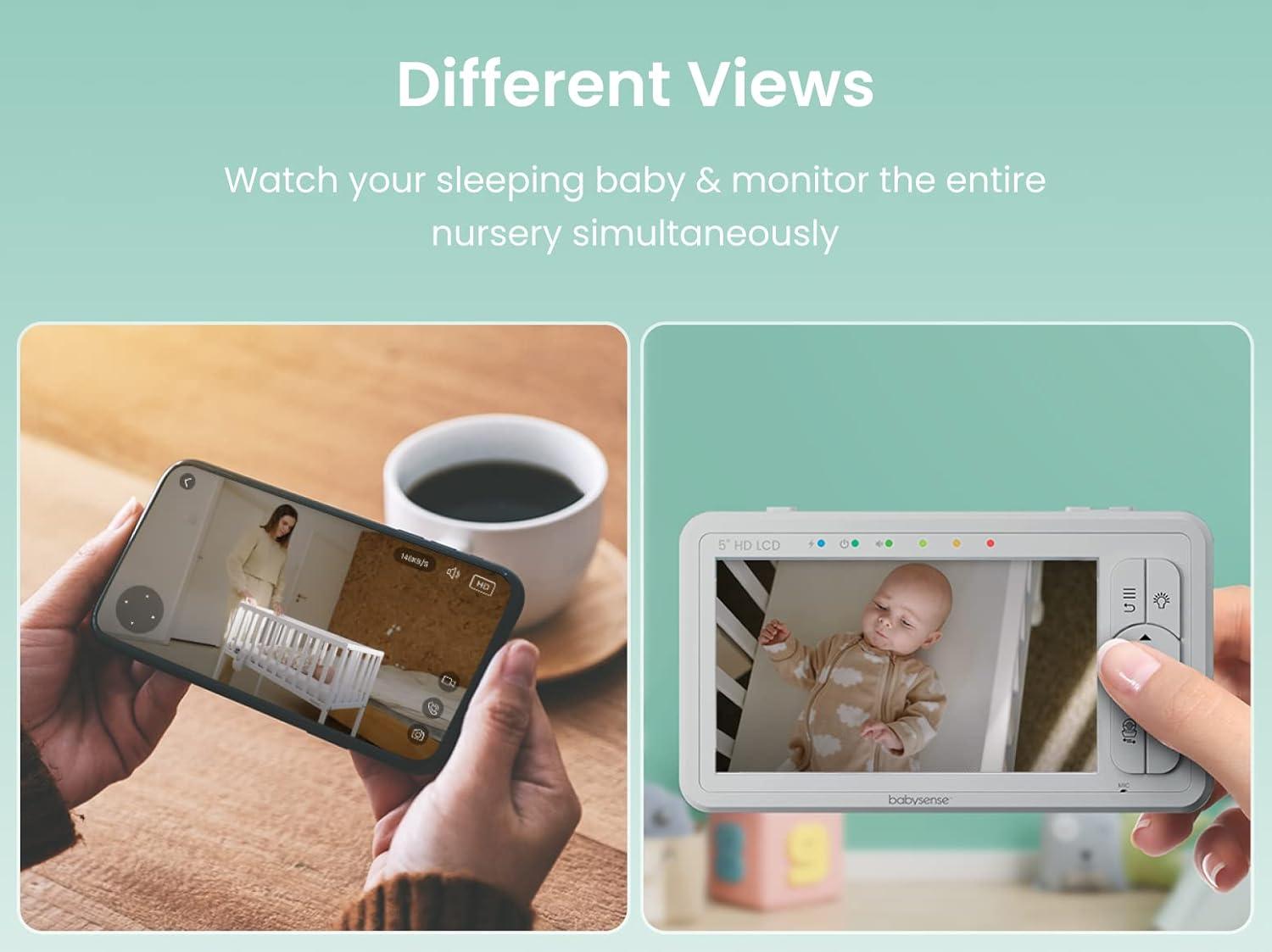 Dual HD Baby Monitor System with WiFi and Non-WiFi Cameras