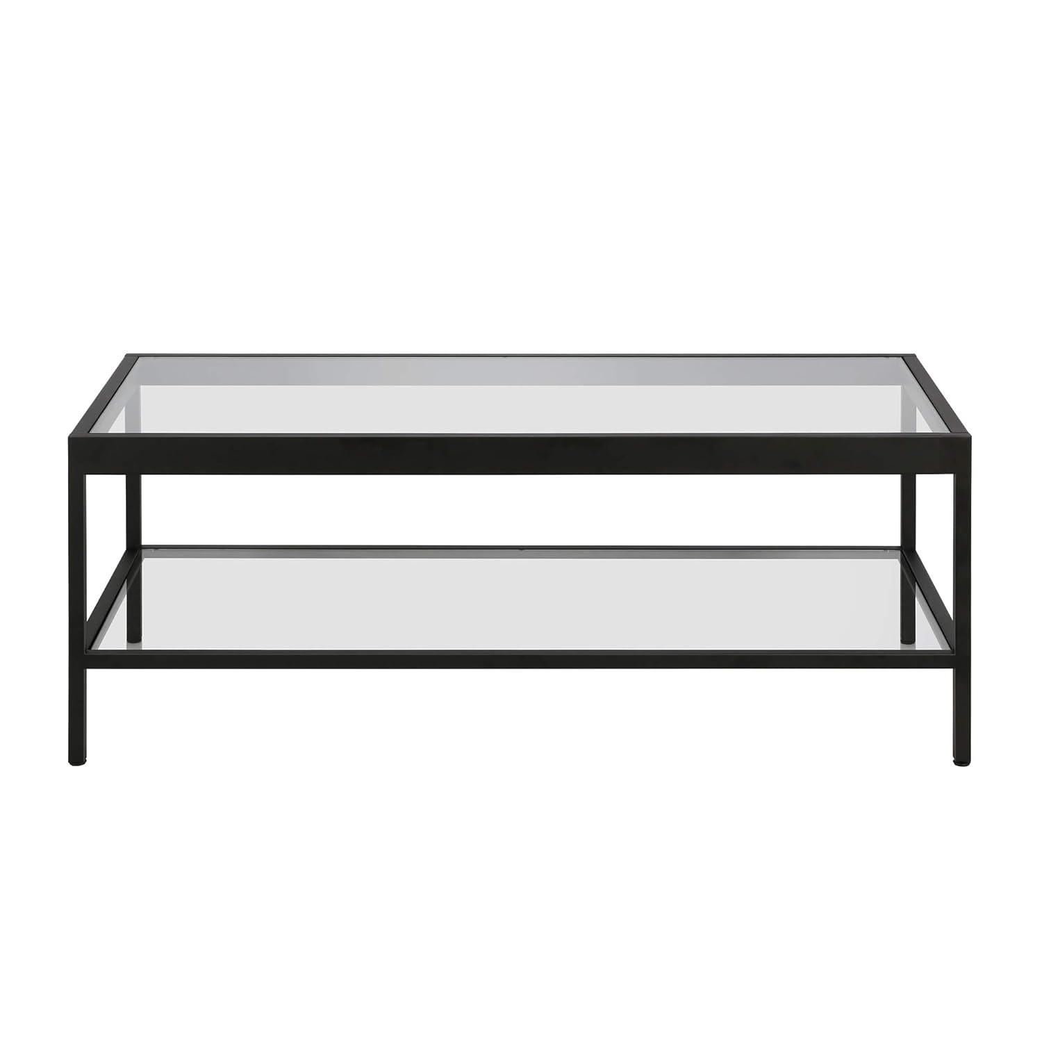 Evelyn&Zoe Alexis 45" Wide Rectangular Coffee Table, Blackened Bronze