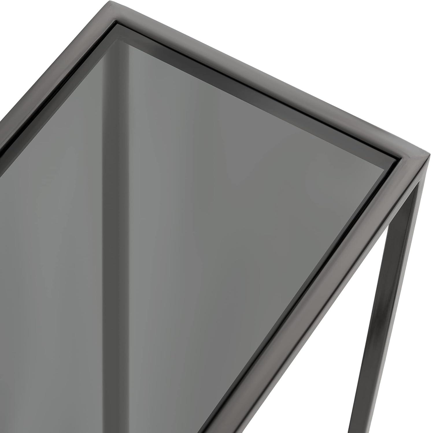 Kate and Laurel Jaspur Rectangle Metal Side Table, 16x8x24, Pewter