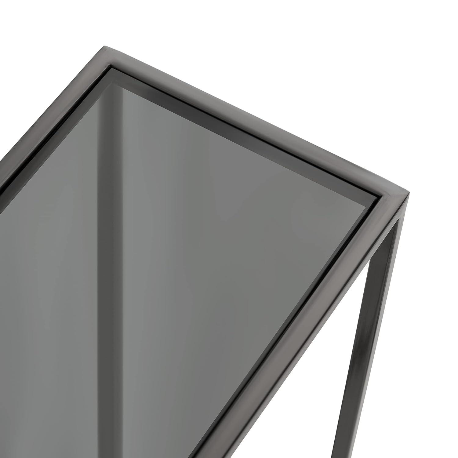 Kate and Laurel Jaspur Rectangle Metal Side Table, 16x8x24, Pewter