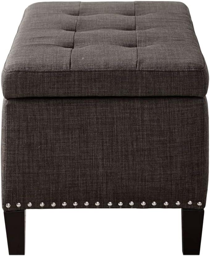 Wildon Home® Dark Gray Solid + Manufactured wood + 100% Polyester Bench