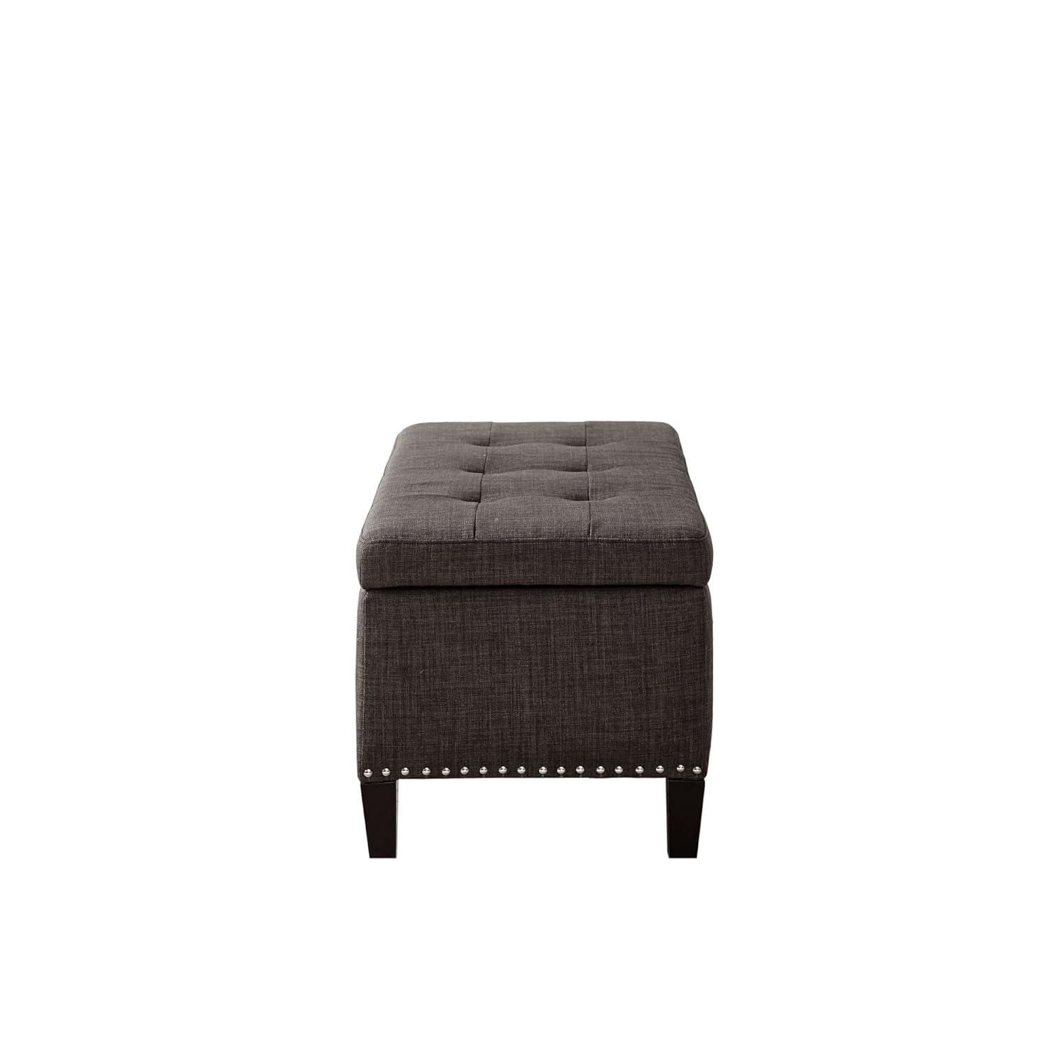 Wildon Home® Dark Gray Solid + Manufactured wood + 100% Polyester Bench