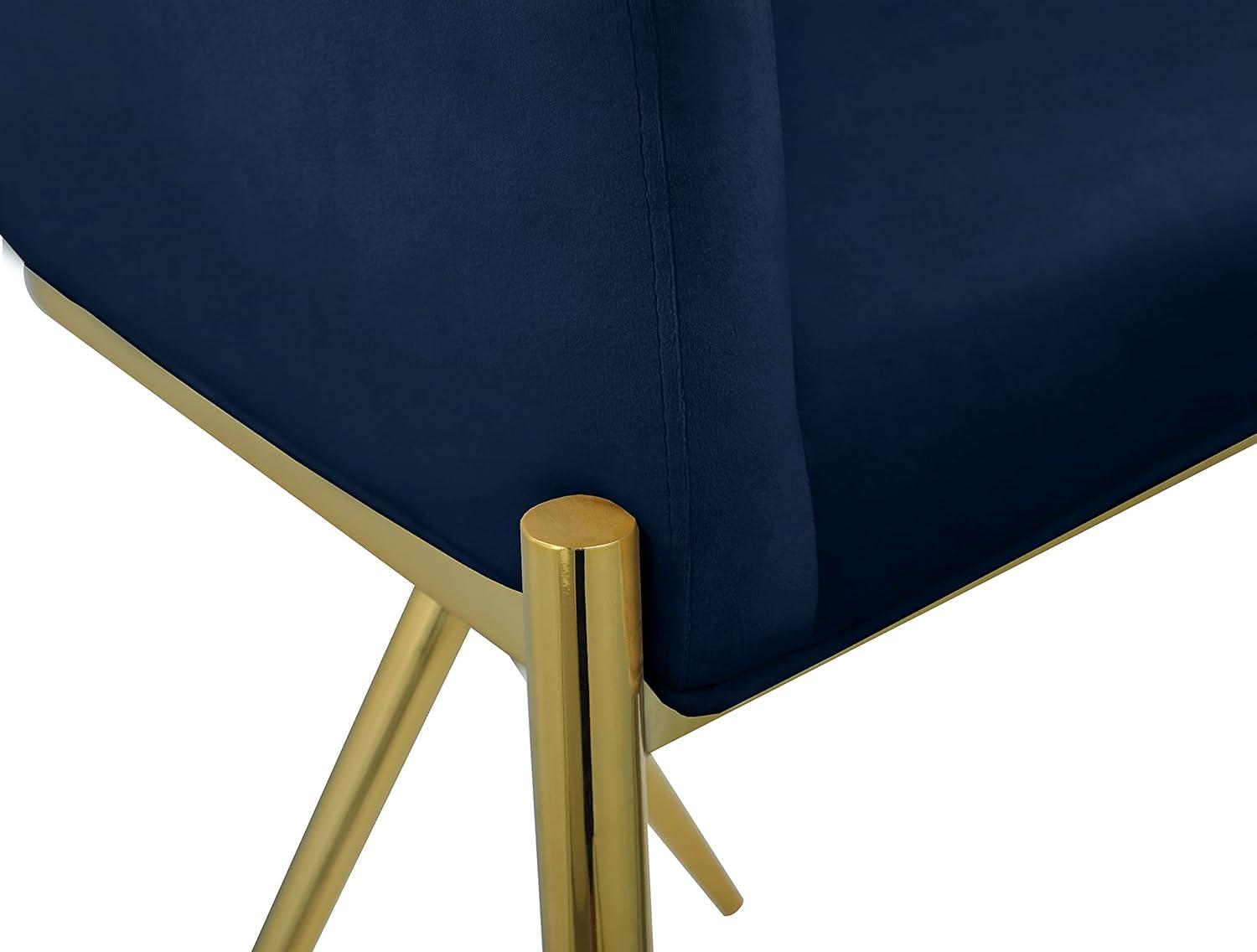 Meridian Furniture 867Black-C Xavier Collection Velvet Upholstered Counter Stool with Sturdy Gold Metal Legs, Black, 23.5" W x 22.5" D x 38" H