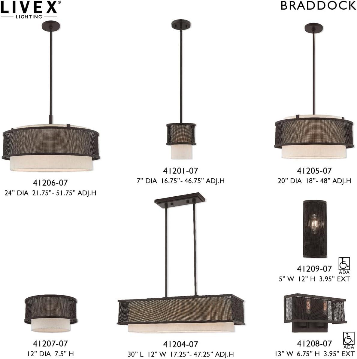 Livex Lighting Braddock 1 - Light Flush Mount in  Bronze