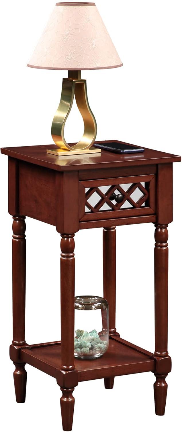 Convenience Concepts French Country Khloe Deluxe 1 Drawer Accent Table with Shelf, Blue