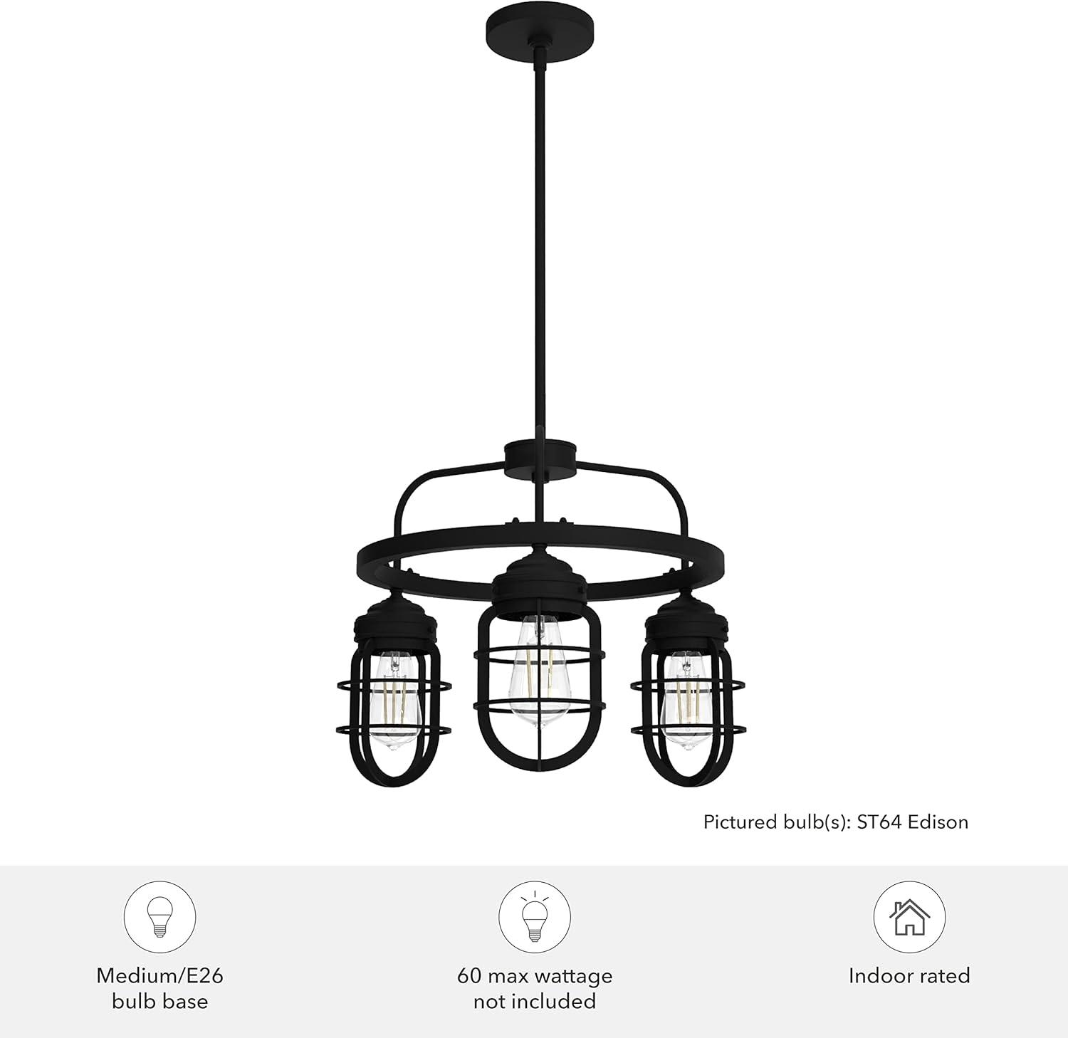 Starklake 3 Light Chandelier Statement Wagon Wheel Chandelier