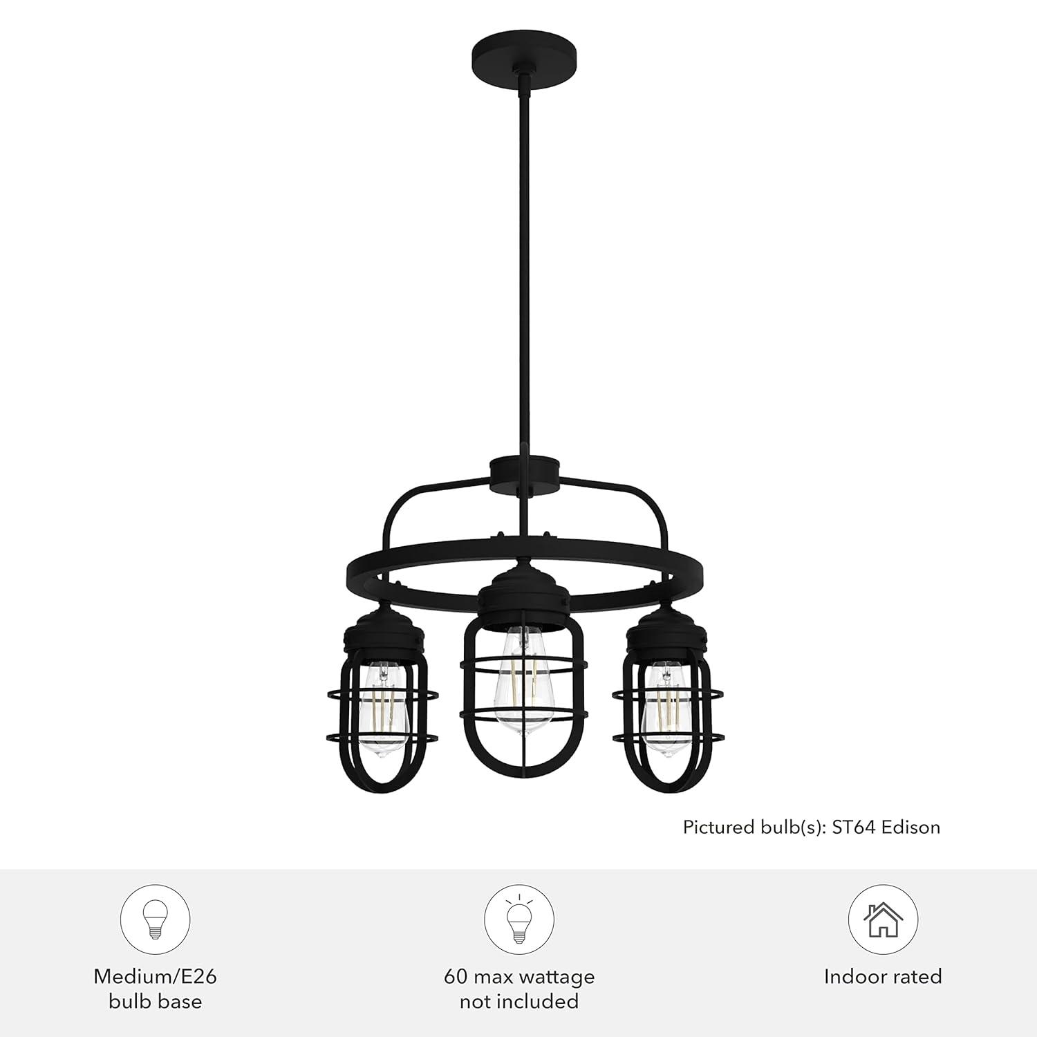 Starklake 3 Light Chandelier Statement Wagon Wheel Chandelier