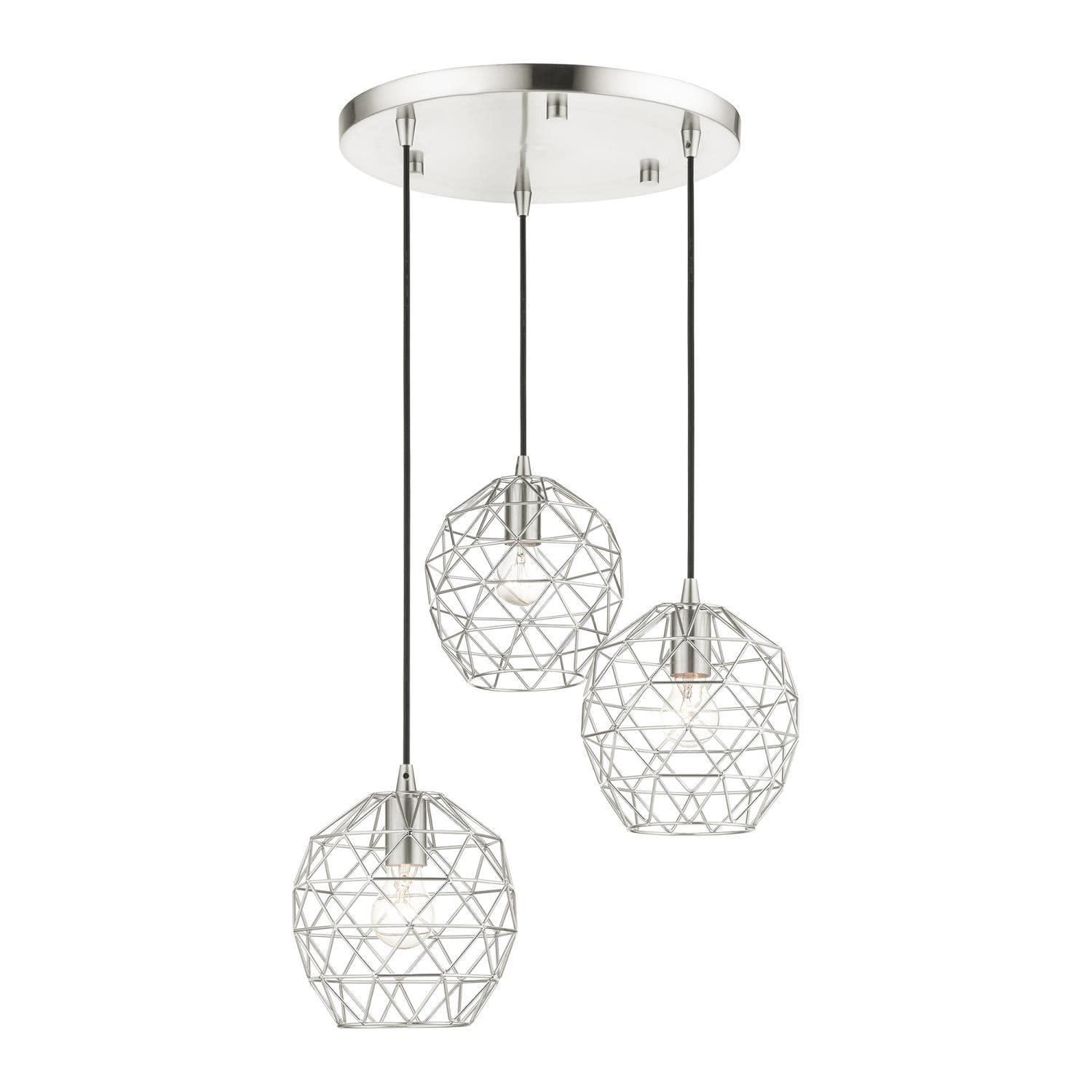 Livex Lighting Geometrix 3 - Light Pendant in  Brushed Nickel