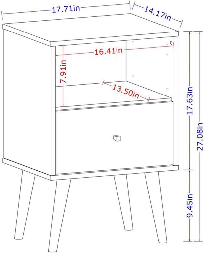 Liberty 1.0 Rustic Brown Mid-Century Modern Nightstand with Metal Handle