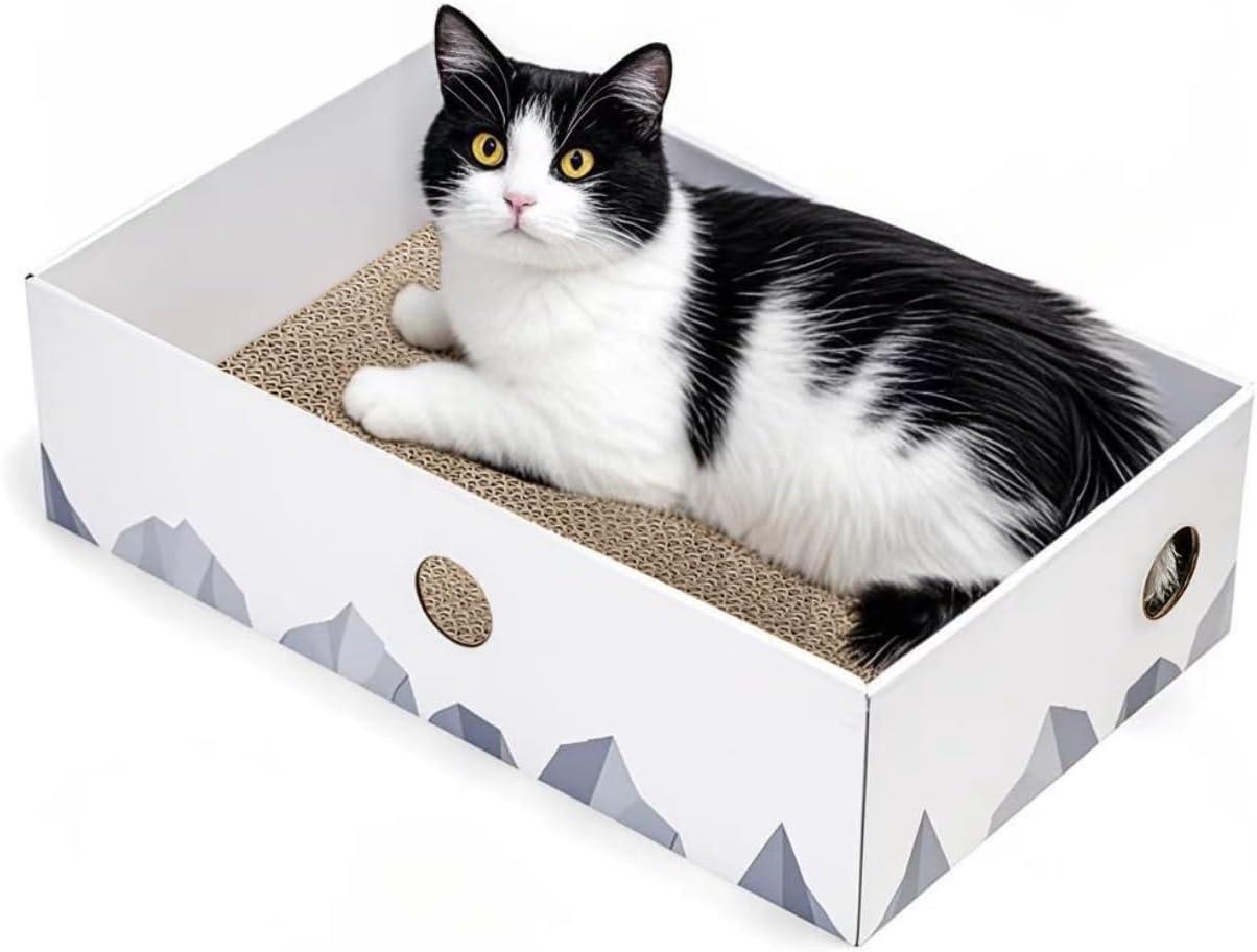 Conlun Cat Scratcher Cardboards with Box, 5-Pack Replacement Reversible Cat Scratcher Pad, Large