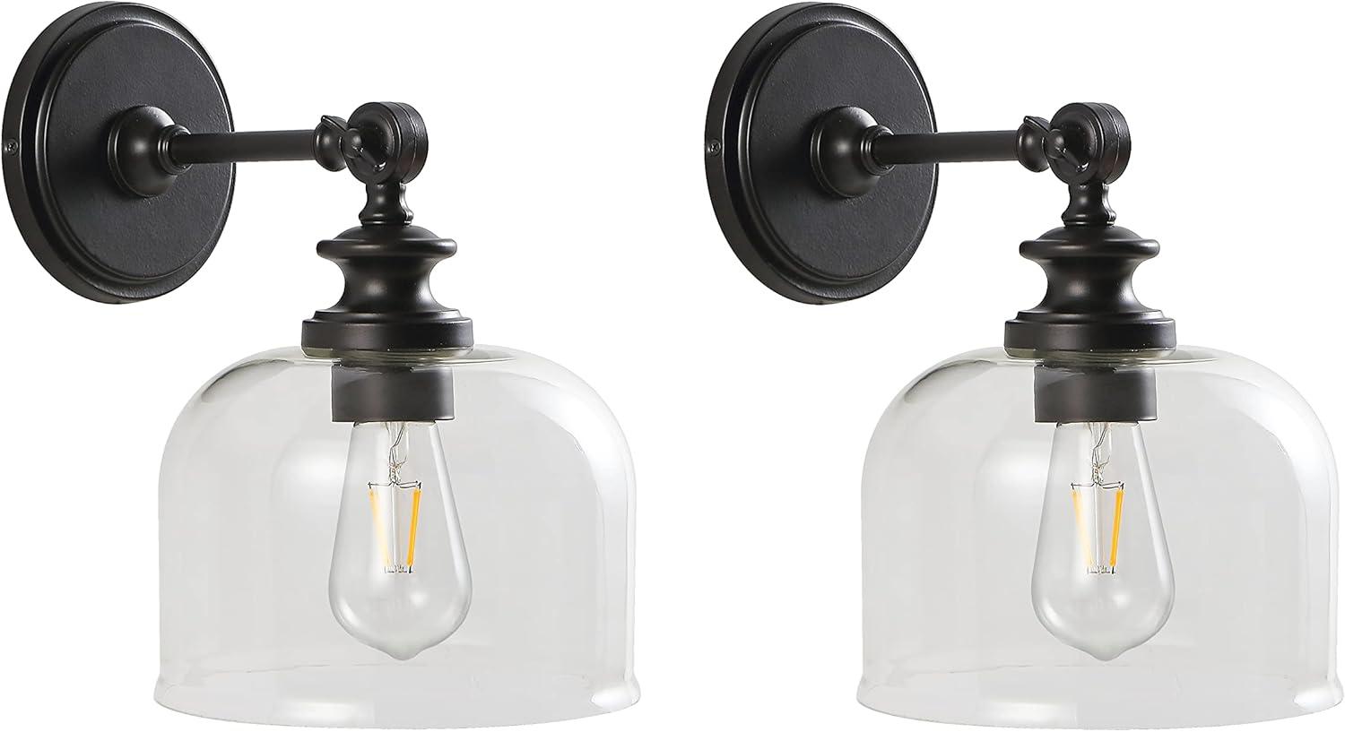 Neri 8" Wall Sconce (Set of 2) - SCN4065 - Oil Rub Bronze/Clear - Safavieh