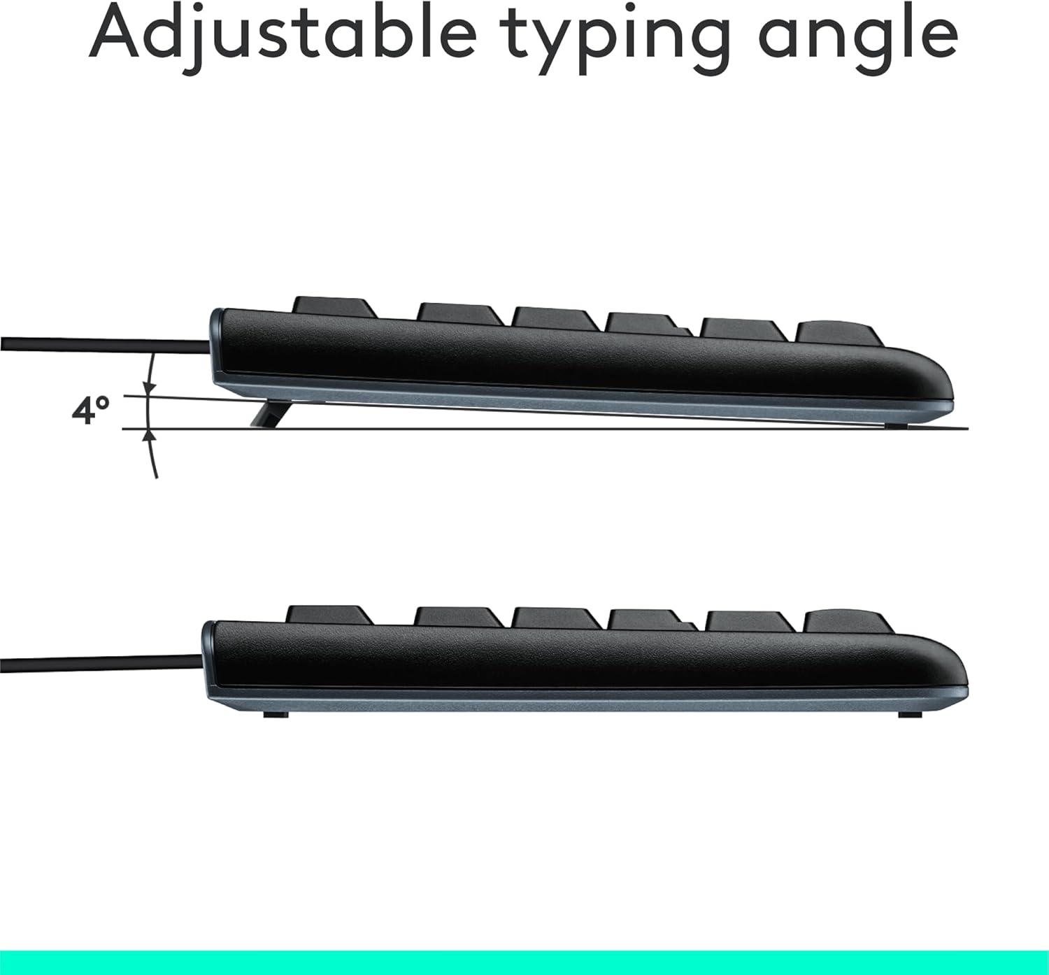 Mk120 Wired Keyboard + Mouse Combo, Usb 2.0, Black