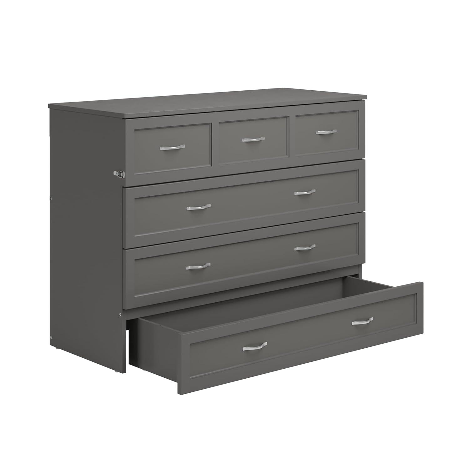 Full Northfield Murphy Bed Chest in Gray