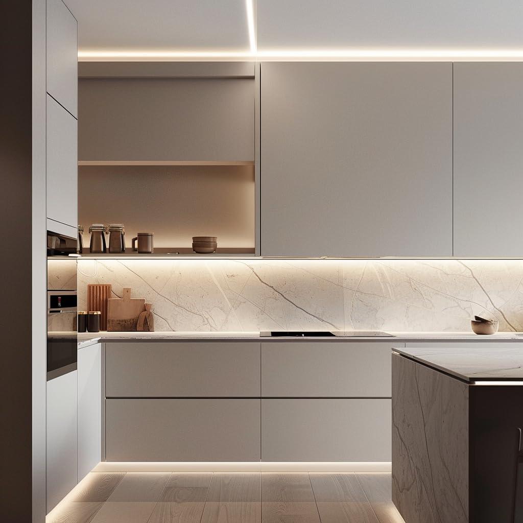 12V COB LED Strip Light Daylight White 5000K Waterproof IP65 480LEDs/M Super Bright 4000Lm CRI>90 16.4ft/5M Dotless High Density Cuttable Flexible for Cabinet Home DIY Lighting Projects