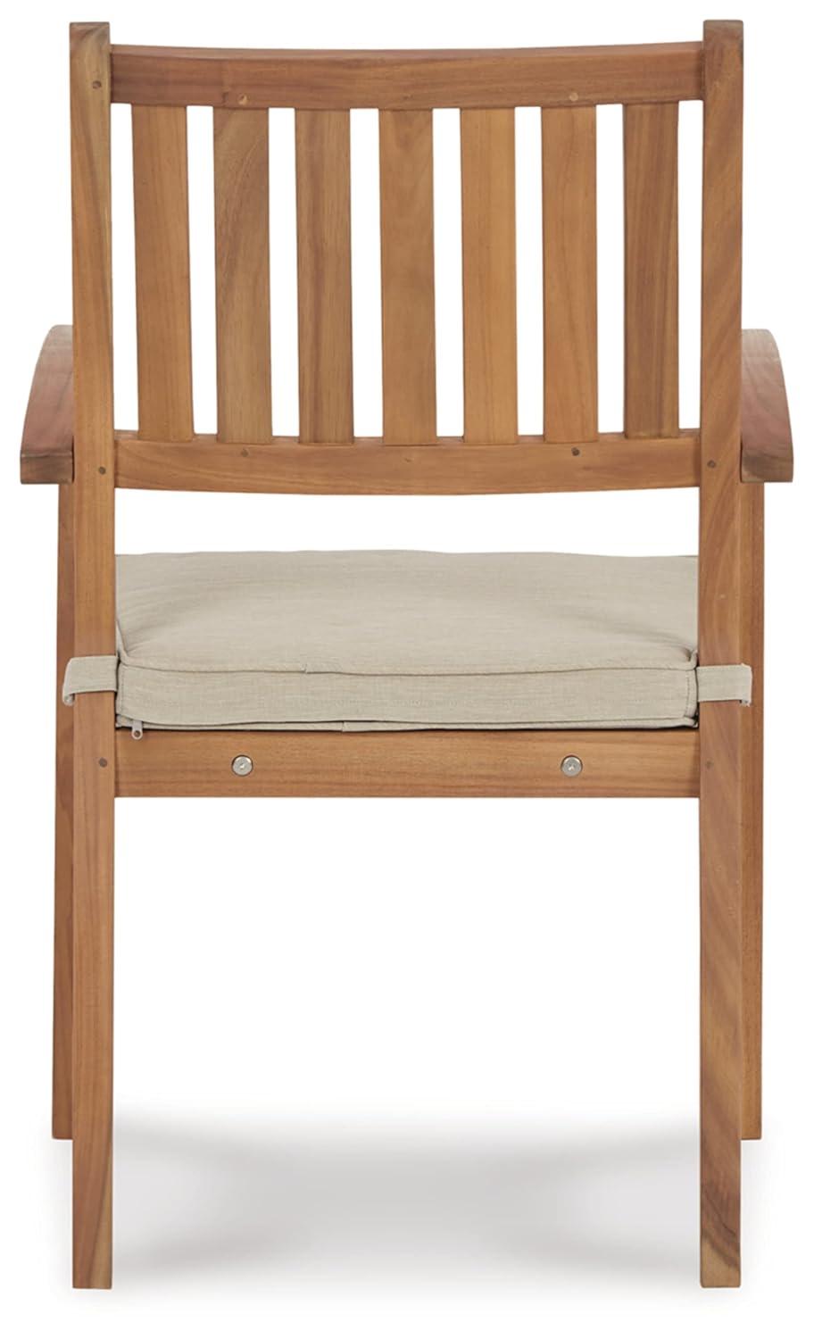 Gennine Outdoor Dining Armchair with Cushion (Set of 2)