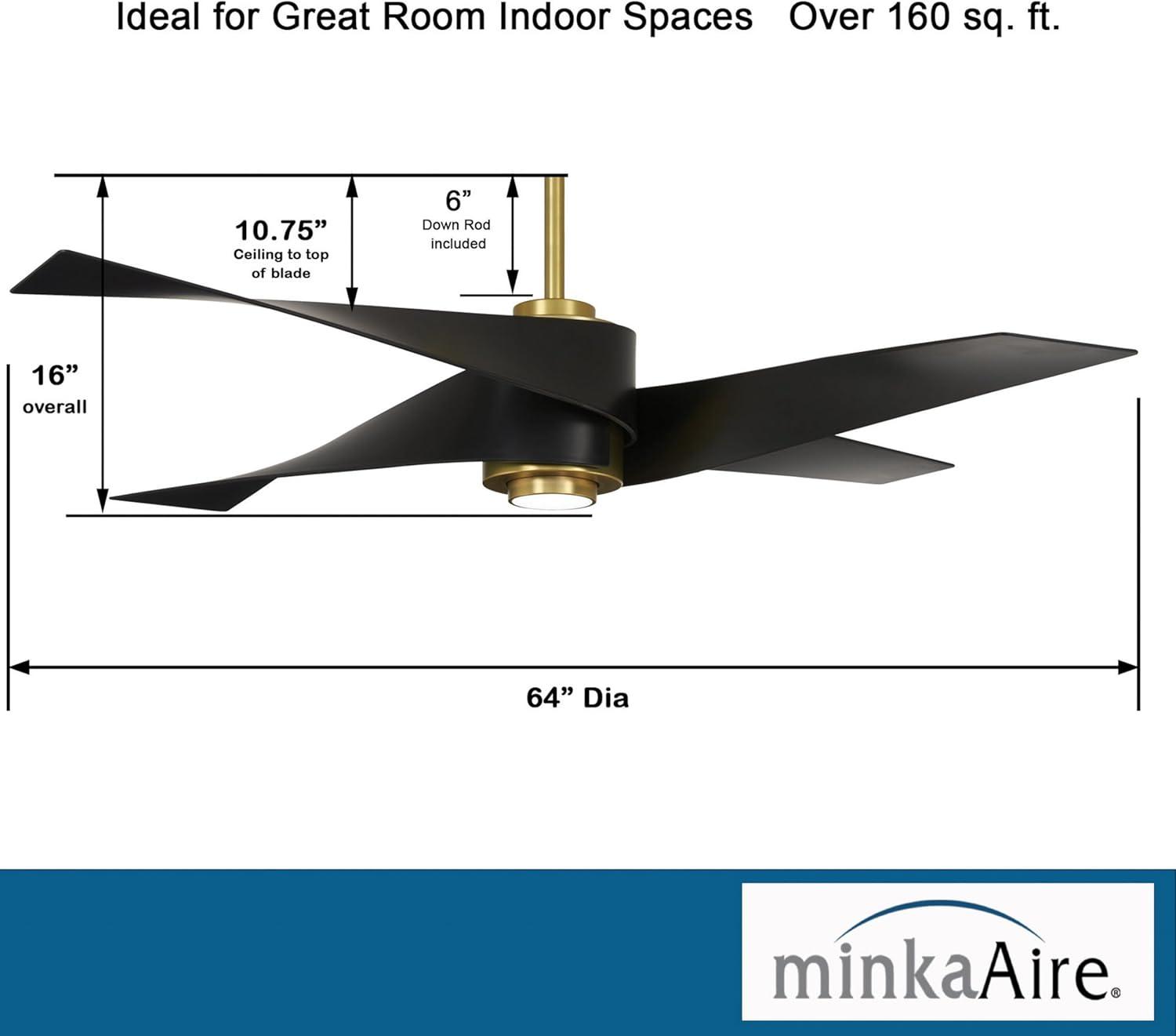 64" Artemis 4 Blade LED Standard Ceiling Fan with Light Kit Included