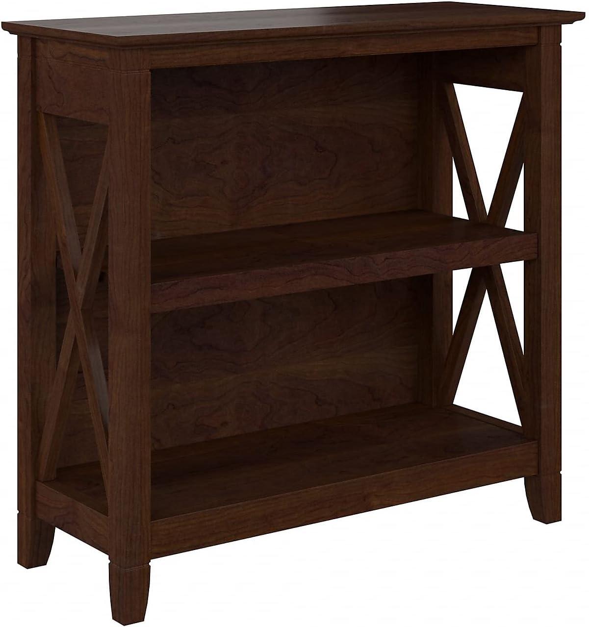 Key West Transitional Bing Cherry Compact 2-Shelf Bookcase